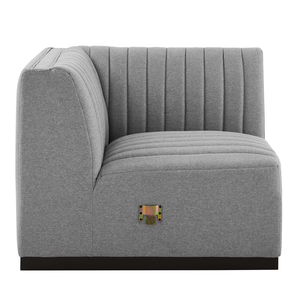 Conjure Channel Tufted Upholstered Fabric Right Corner Chair By Modway - EEI-5499 | Sofas | Modishstore - 9
