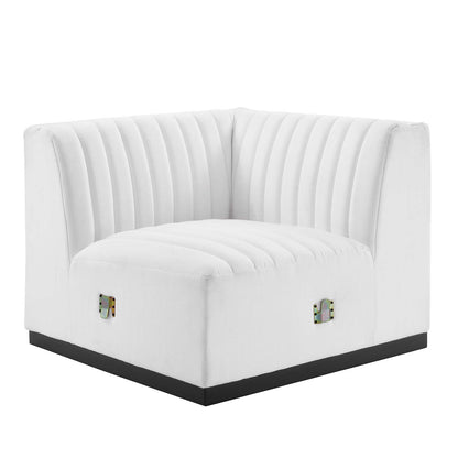 Conjure Channel Tufted Upholstered Fabric Right Corner Chair By Modway - EEI-5499 | Sofas | Modishstore - 14