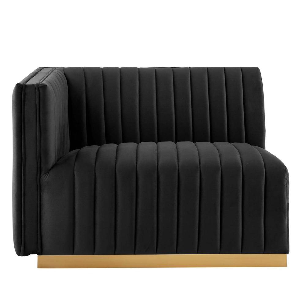 Conjure Channel Tufted Performance Velvet Left-Arm Chair By Modway - EEI-5502 | Armchairs | Modishstore - 3