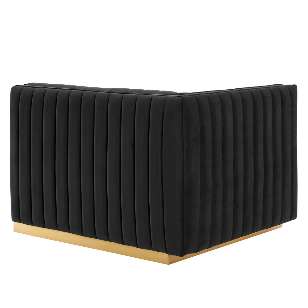 Conjure Channel Tufted Performance Velvet Left-Arm Chair By Modway - EEI-5502 | Armchairs | Modishstore - 4