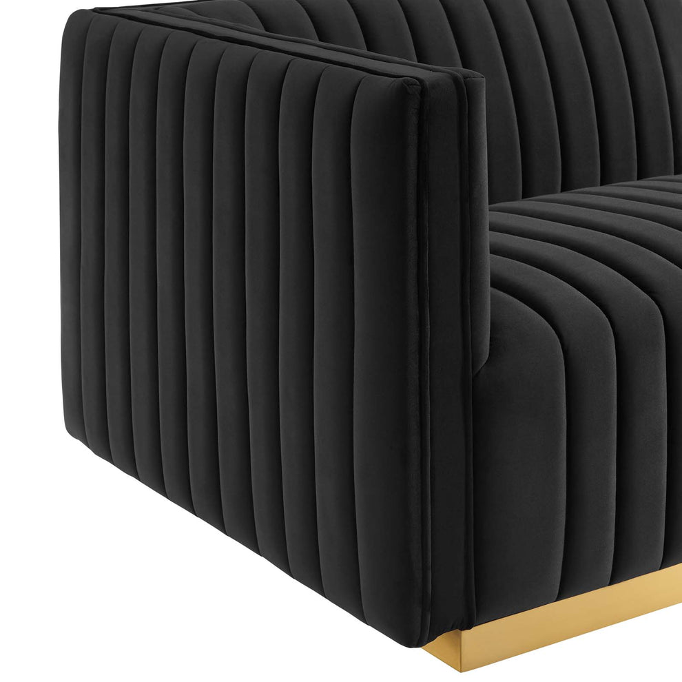 Conjure Channel Tufted Performance Velvet Left-Arm Chair By Modway - EEI-5502 | Armchairs | Modishstore - 5