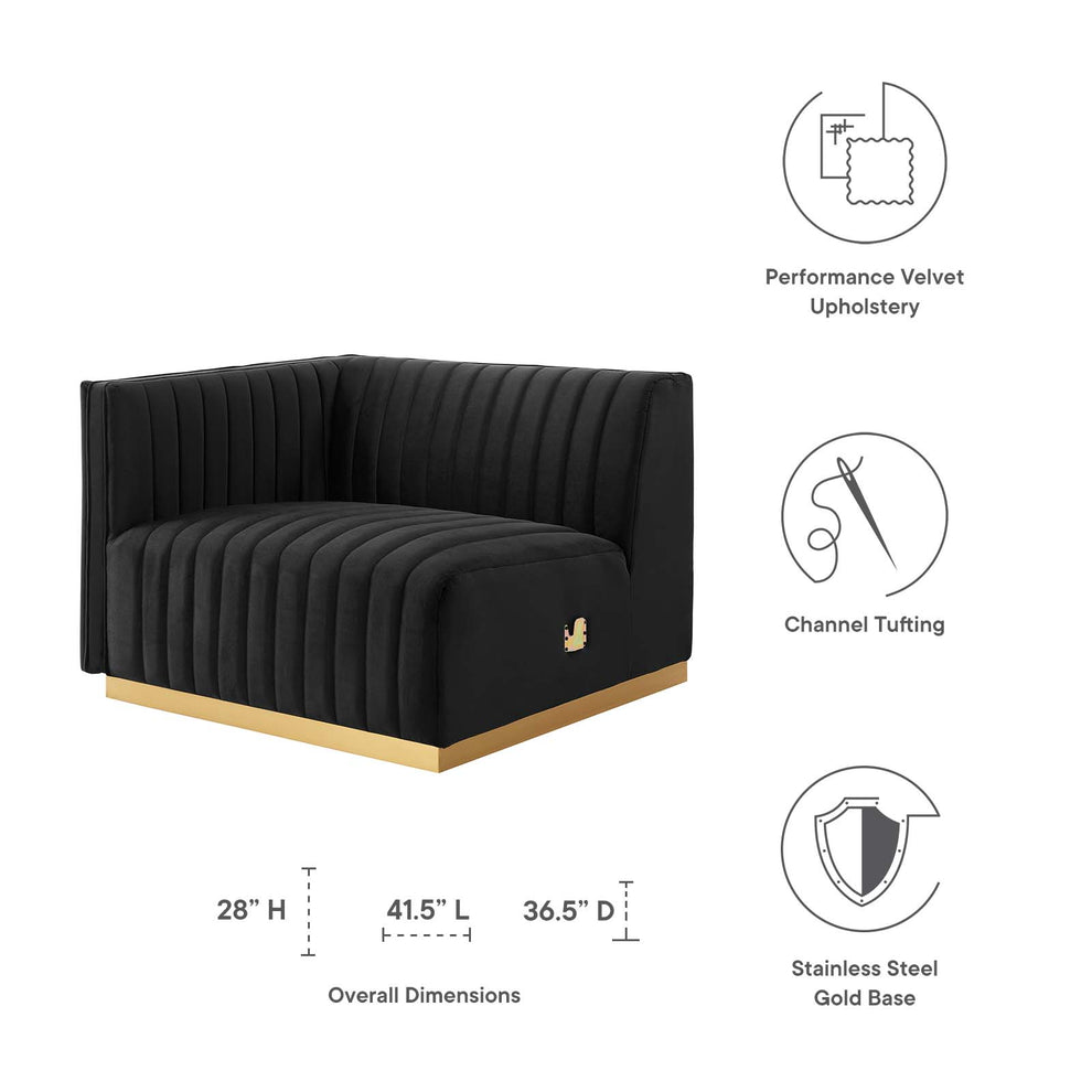 Conjure Channel Tufted Performance Velvet Left-Arm Chair By Modway - EEI-5502 | Armchairs | Modishstore - 6