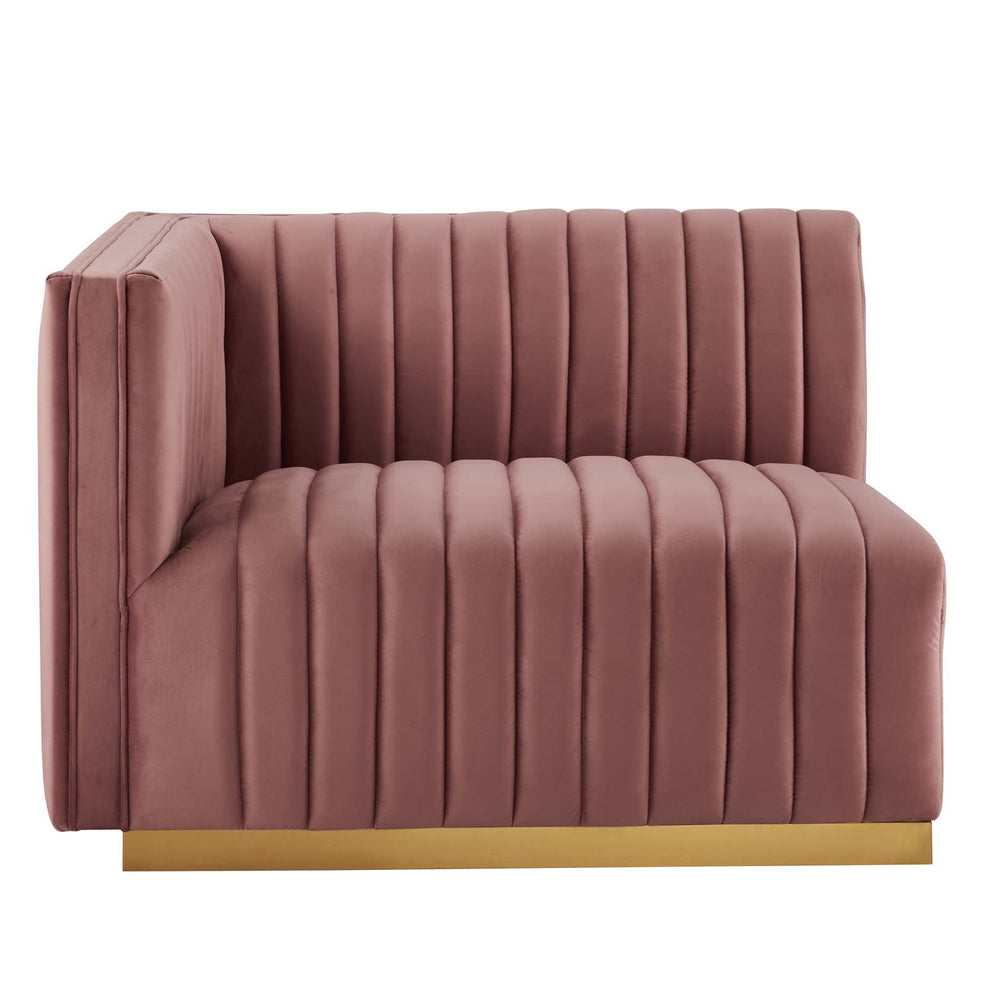 Conjure Channel Tufted Performance Velvet Left-Arm Chair By Modway - EEI-5502 | Armchairs | Modishstore - 8