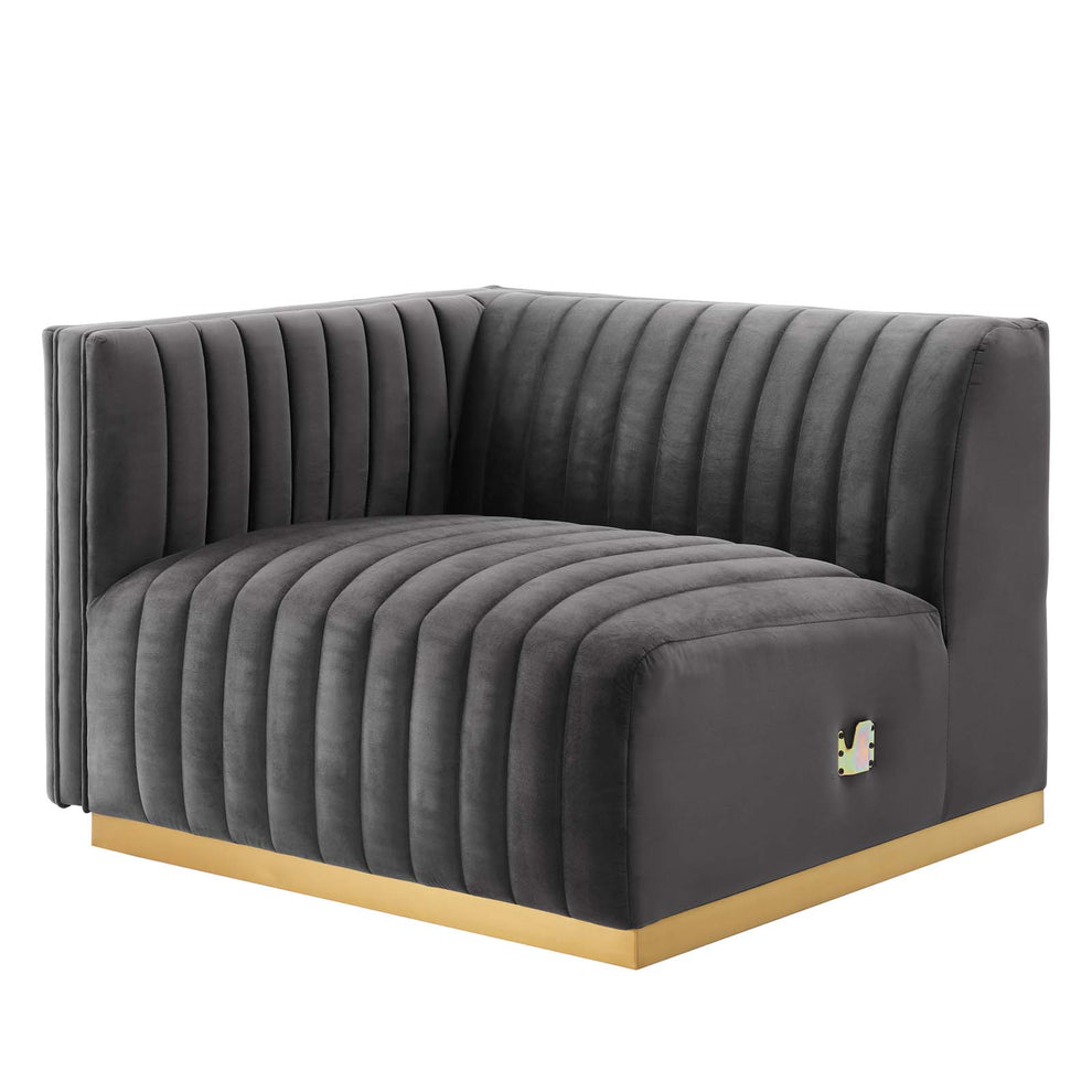 Conjure Channel Tufted Performance Velvet Left-Arm Chair By Modway - EEI-5502 | Armchairs | Modishstore - 13