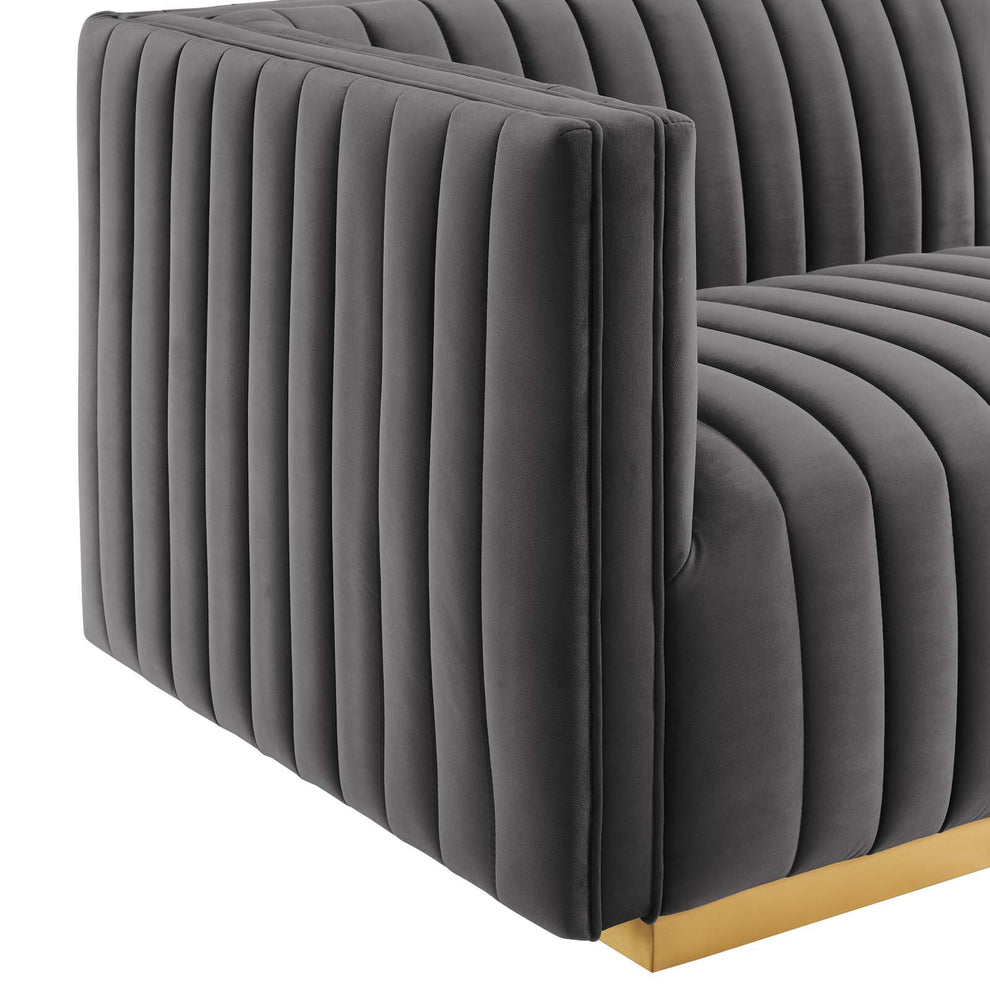 Conjure Channel Tufted Performance Velvet Left-Arm Chair By Modway - EEI-5502 | Armchairs | Modishstore - 16