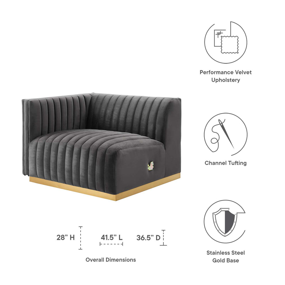 Conjure Channel Tufted Performance Velvet Left-Arm Chair By Modway - EEI-5502 | Armchairs | Modishstore - 17