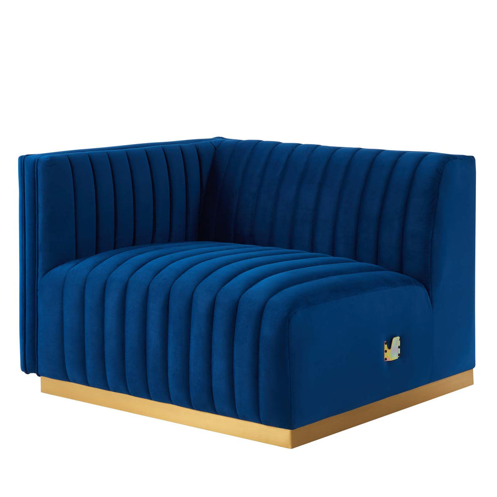 Conjure Channel Tufted Performance Velvet Left-Arm Chair By Modway - EEI-5502 | Armchairs | Modishstore - 19
