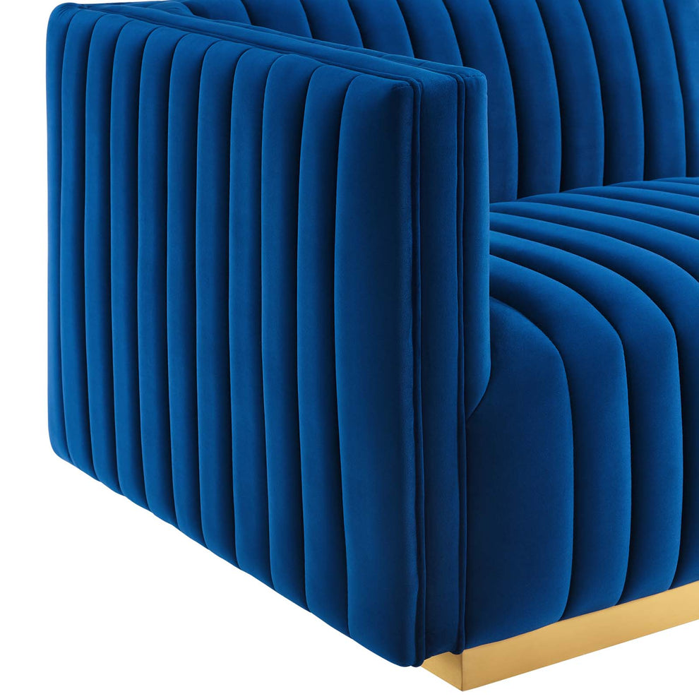 Conjure Channel Tufted Performance Velvet Left-Arm Chair By Modway - EEI-5502 | Armchairs | Modishstore - 22