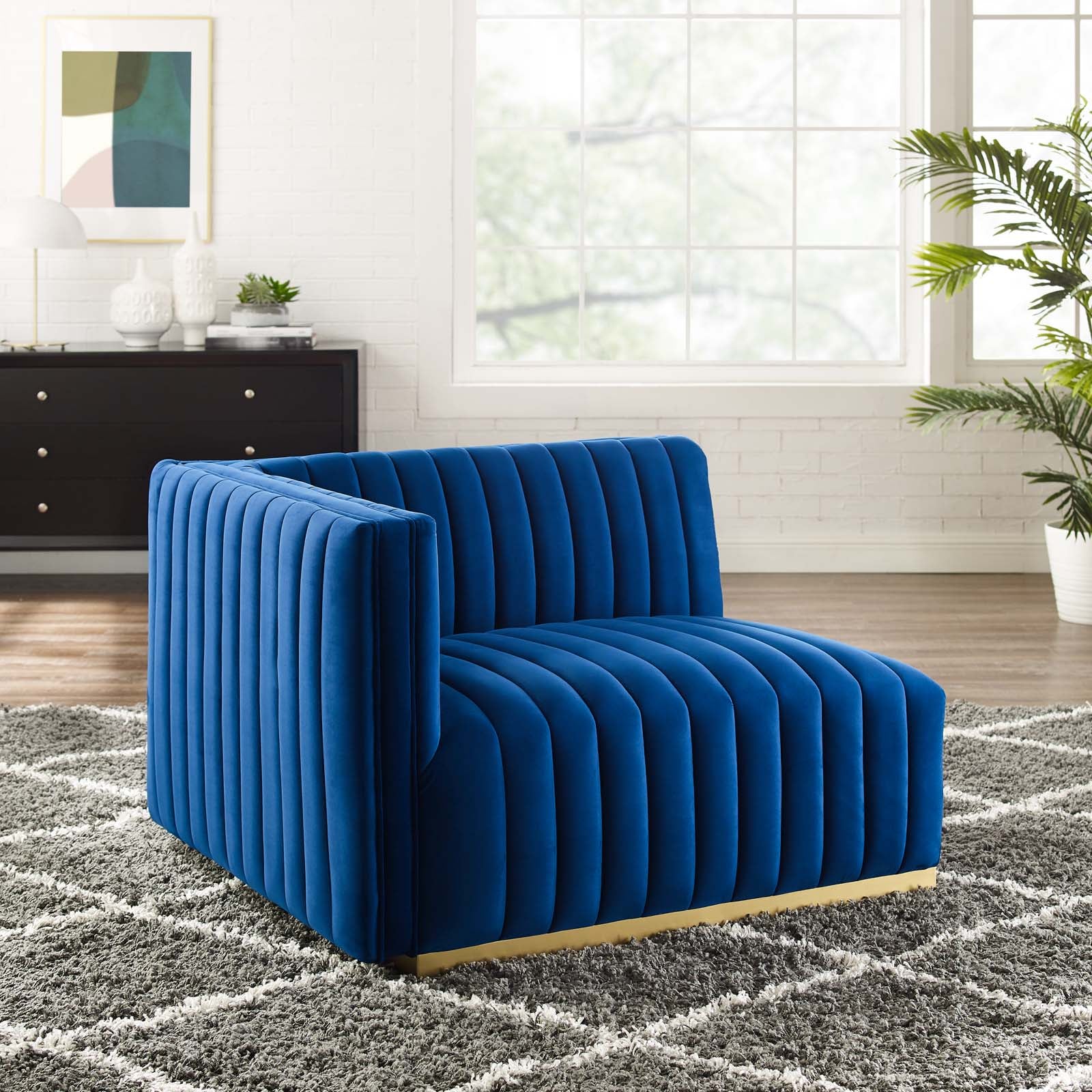 Conjure Channel Tufted Performance Velvet Left-Arm Chair By Modway - EEI-5502 | Armchairs | Modishstore - 24