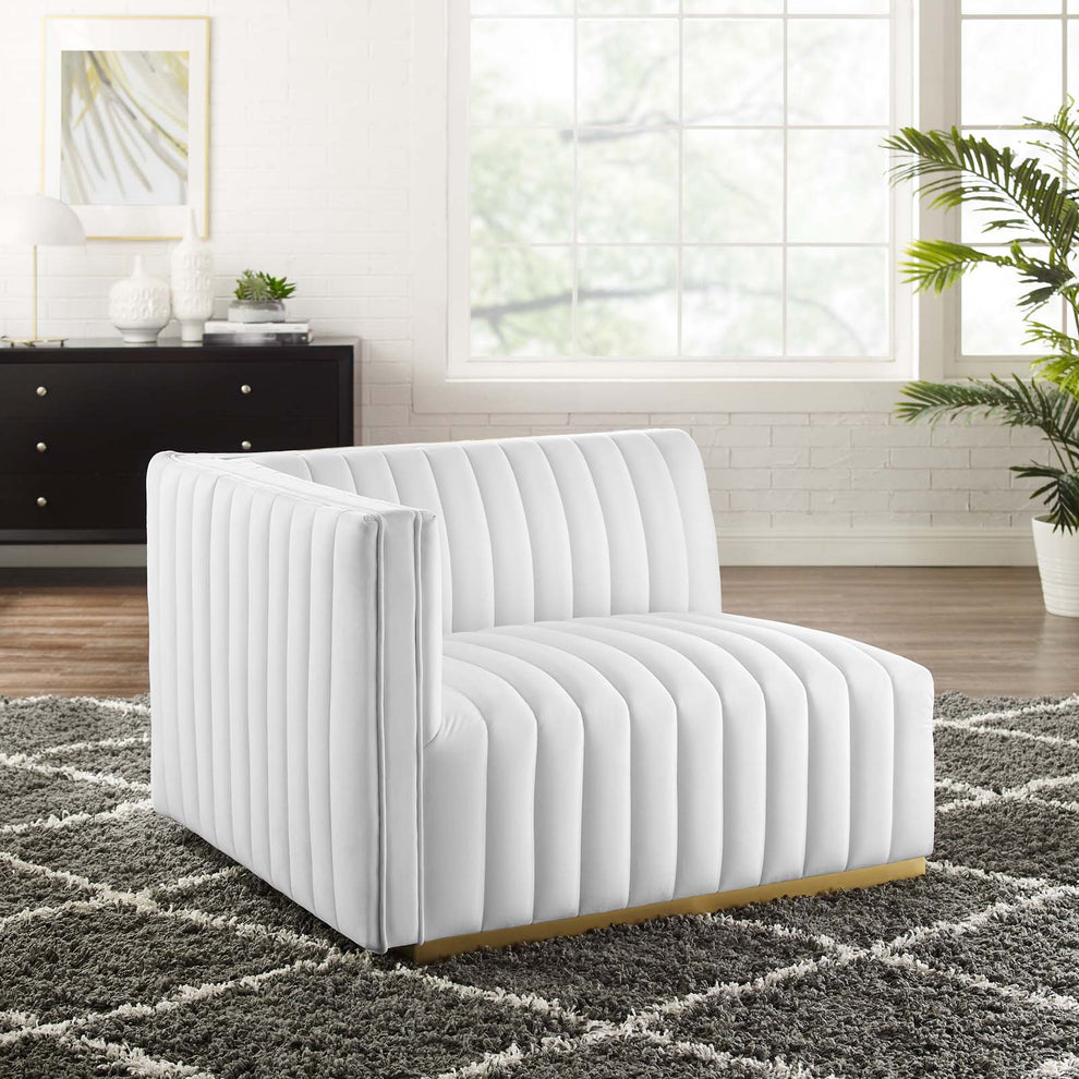 Conjure Channel Tufted Performance Velvet Left-Arm Chair By Modway - EEI-5502 | Armchairs | Modishstore - 30