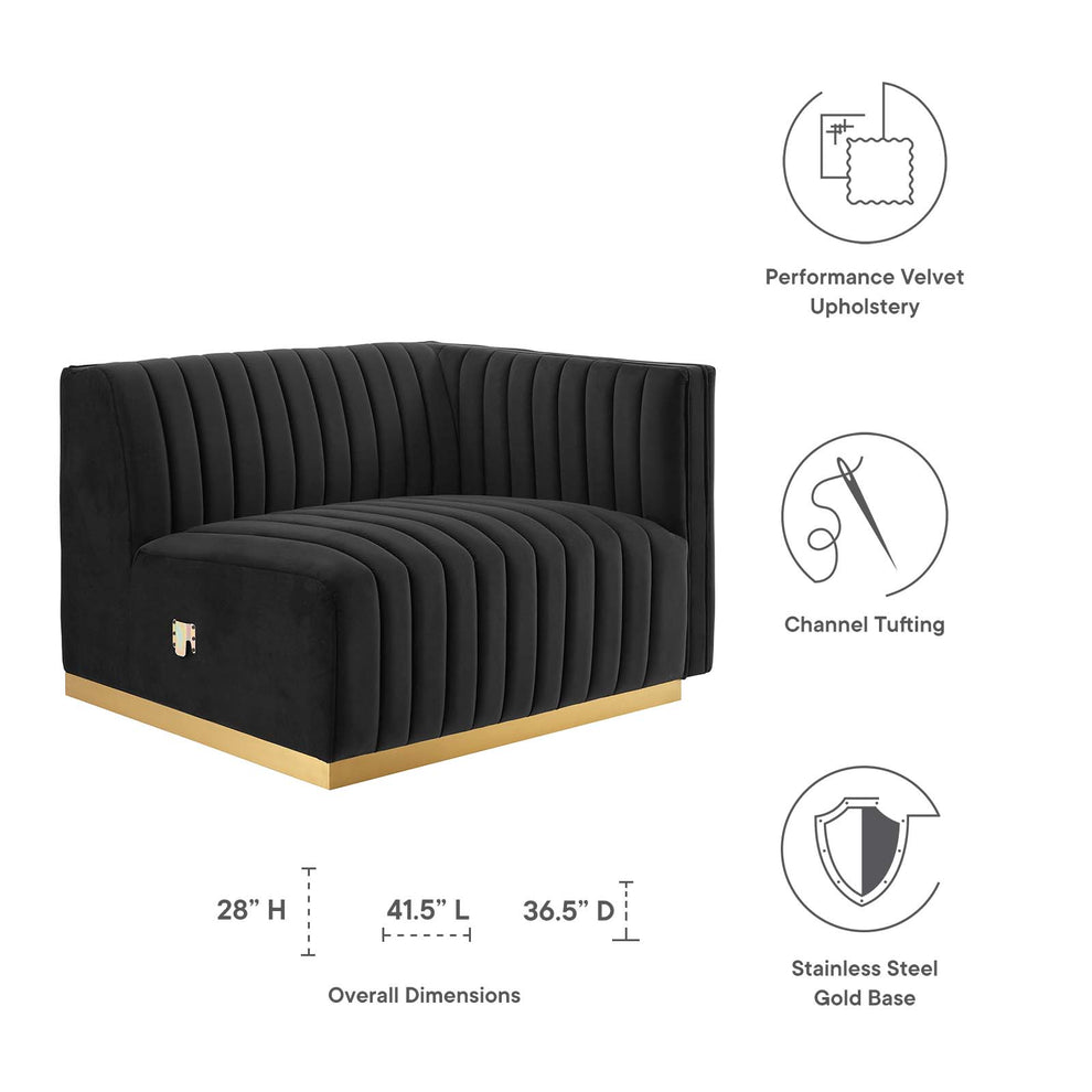 Conjure Channel Tufted Performance Velvet Right-Arm Chair By Modway - EEI-5503 | Armchairs | Modishstore - 6