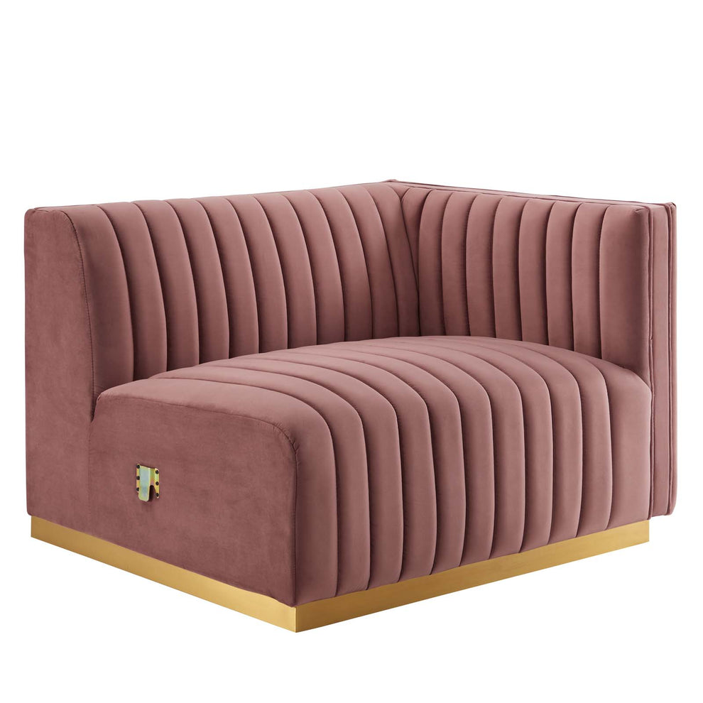 Conjure Channel Tufted Performance Velvet Right-Arm Chair By Modway - EEI-5503 | Armchairs | Modishstore - 7