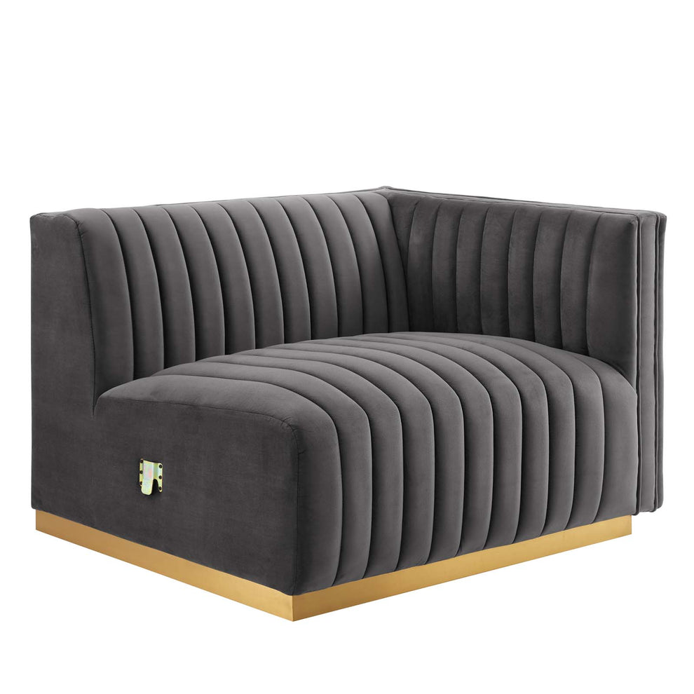 Conjure Channel Tufted Performance Velvet Right-Arm Chair By Modway - EEI-5503 | Armchairs | Modishstore - 13
