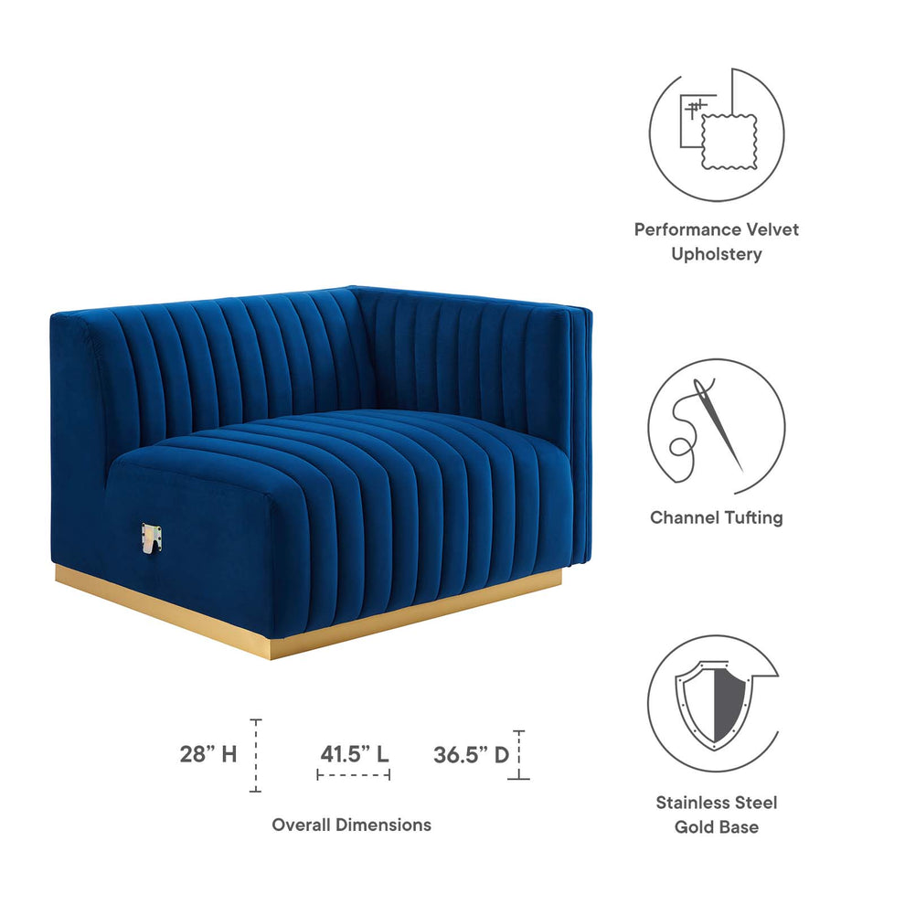 Conjure Channel Tufted Performance Velvet Right-Arm Chair By Modway - EEI-5503 | Armchairs | Modishstore - 23