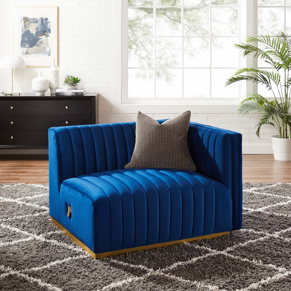 Conjure Channel Tufted Performance Velvet Right-Arm Chair By Modway - EEI-5503 | Armchairs | Modishstore - 24