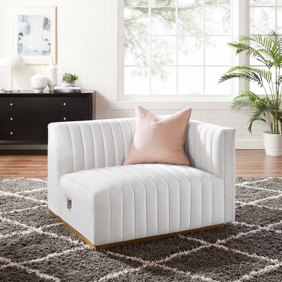 Conjure Channel Tufted Performance Velvet Right-Arm Chair By Modway - EEI-5503 | Armchairs | Modishstore - 30