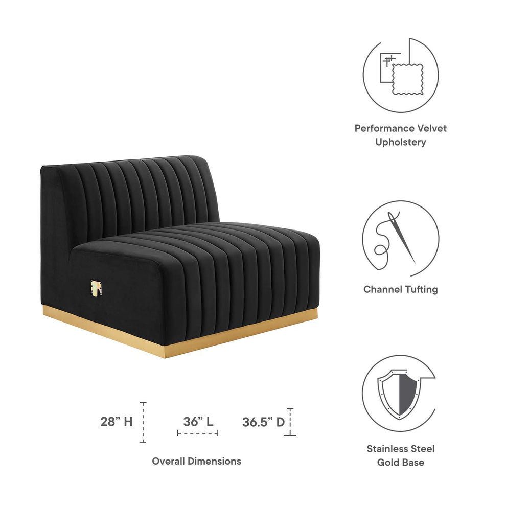 Conjure Channel Tufted Performance Velvet Armless Chair By Modway - EEI-5504 | Lounge Chairs | Modishstore - 6