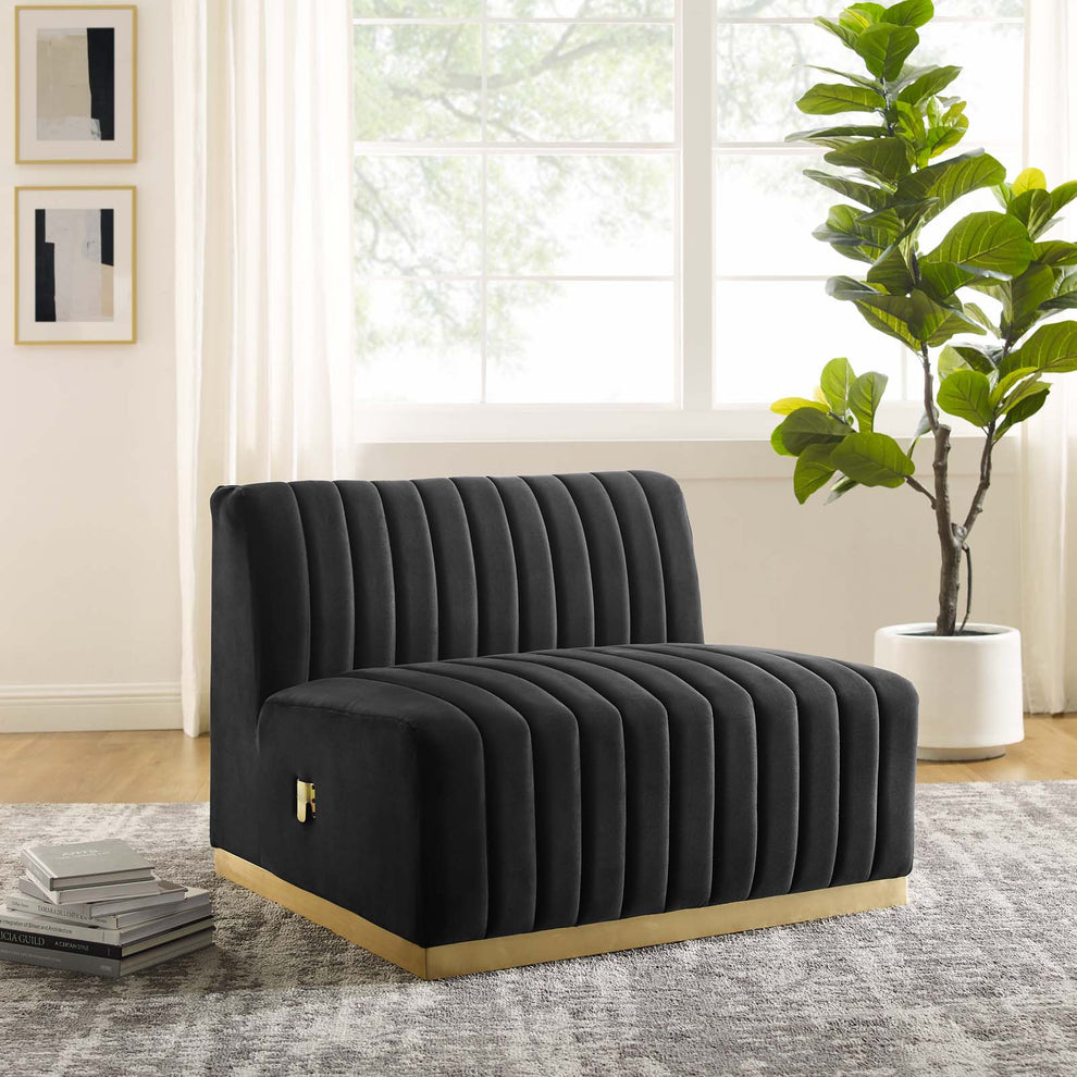 Conjure Channel Tufted Performance Velvet Armless Chair By Modway - EEI-5504 | Lounge Chairs | Modishstore - 7