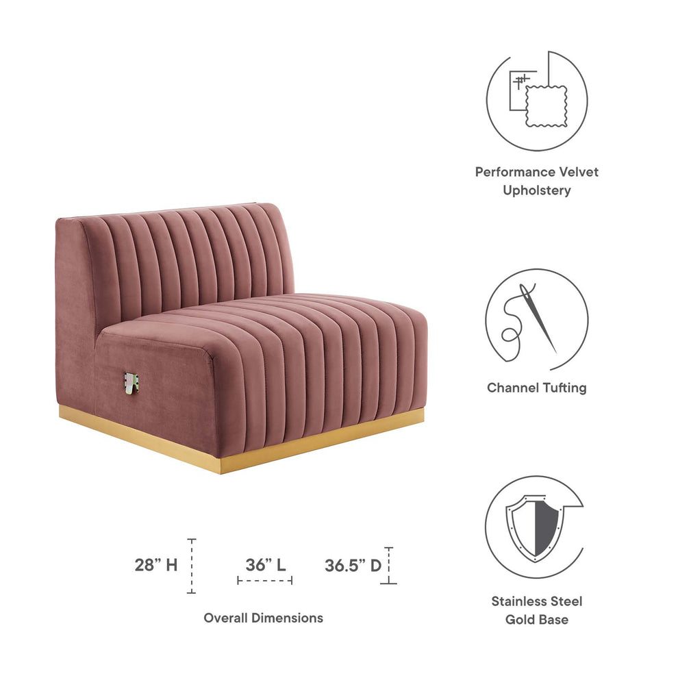 Conjure Channel Tufted Performance Velvet Armless Chair By Modway - EEI-5504 | Lounge Chairs | Modishstore - 13