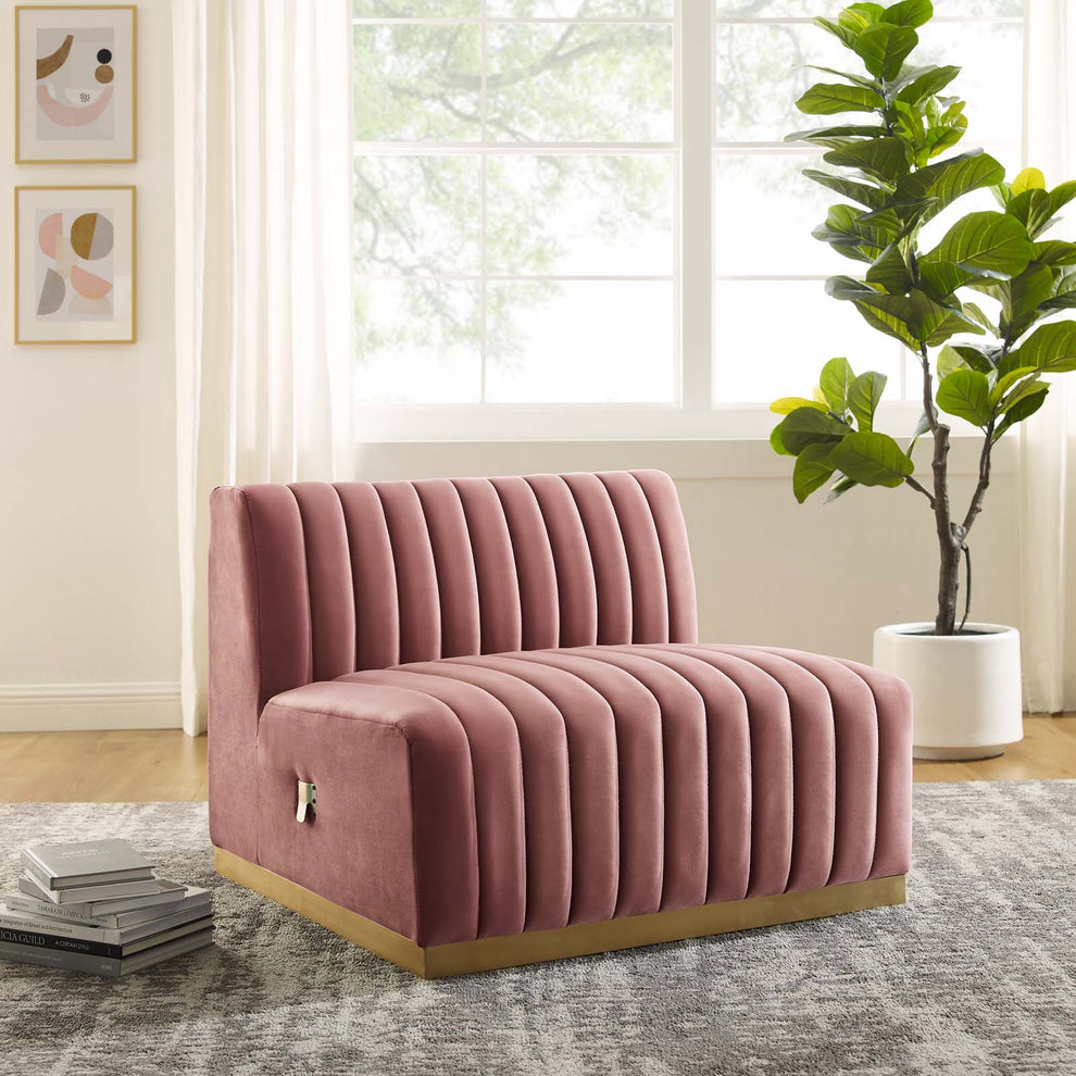 Conjure Channel Tufted Performance Velvet Armless Chair By Modway - EEI-5504 | Lounge Chairs | Modishstore - 14