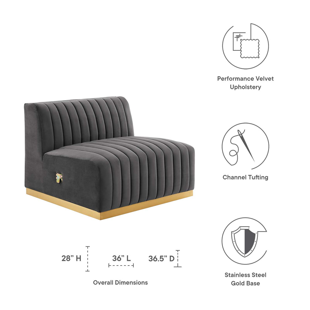 Conjure Channel Tufted Performance Velvet Armless Chair By Modway - EEI-5504 | Lounge Chairs | Modishstore - 20