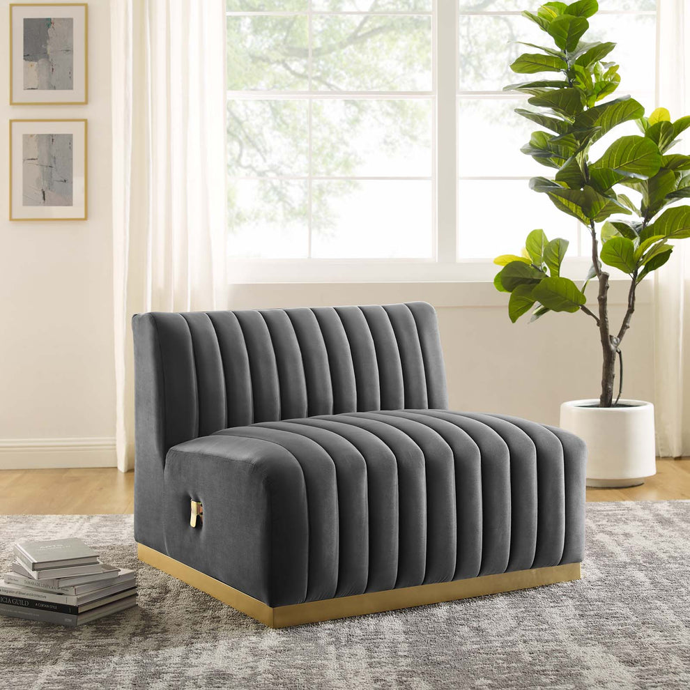 Conjure Channel Tufted Performance Velvet Armless Chair By Modway - EEI-5504 | Lounge Chairs | Modishstore - 21