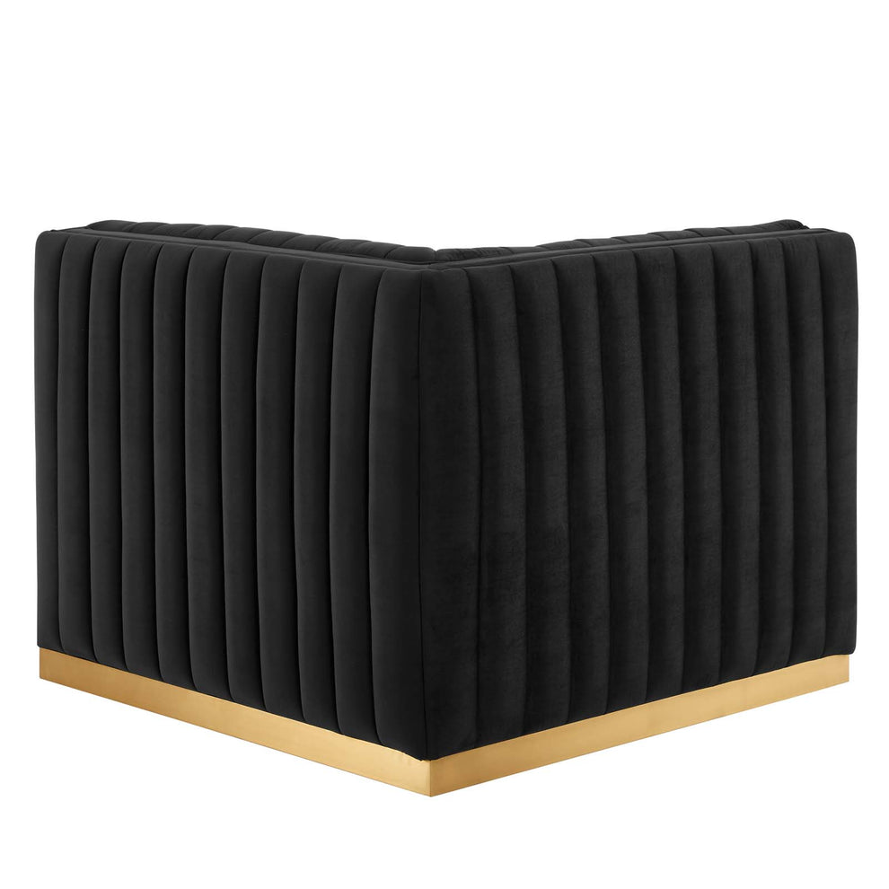 Conjure Channel Tufted Performance Velvet Left Corner Chair By Modway - EEI-5505 | Lounge Chairs | Modishstore - 4