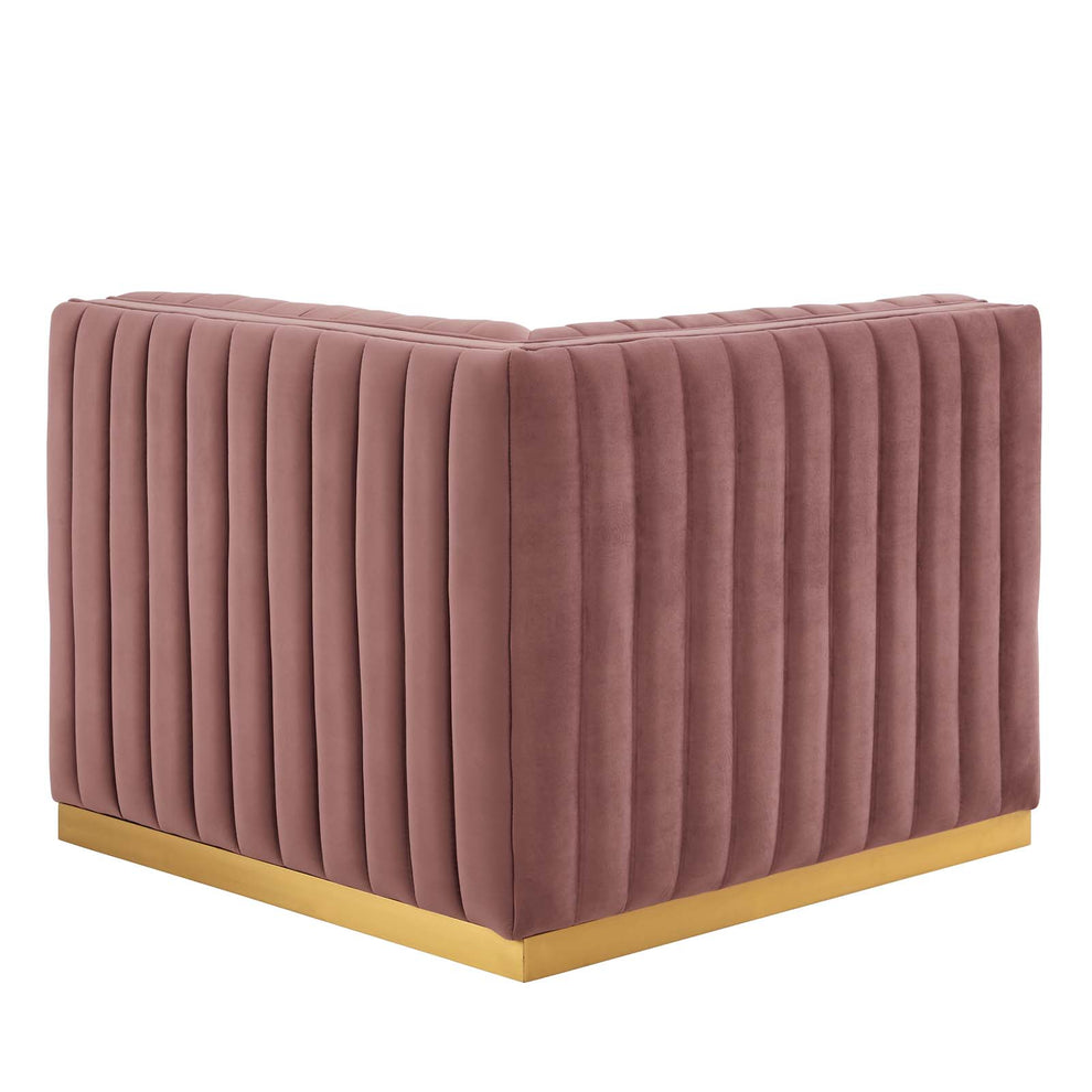 Conjure Channel Tufted Performance Velvet Left Corner Chair By Modway - EEI-5505 | Lounge Chairs | Modishstore - 10