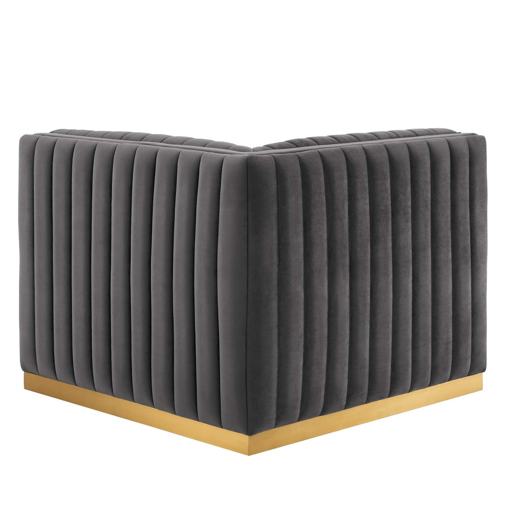 Conjure Channel Tufted Performance Velvet Left Corner Chair By Modway - EEI-5505 | Lounge Chairs | Modishstore - 16