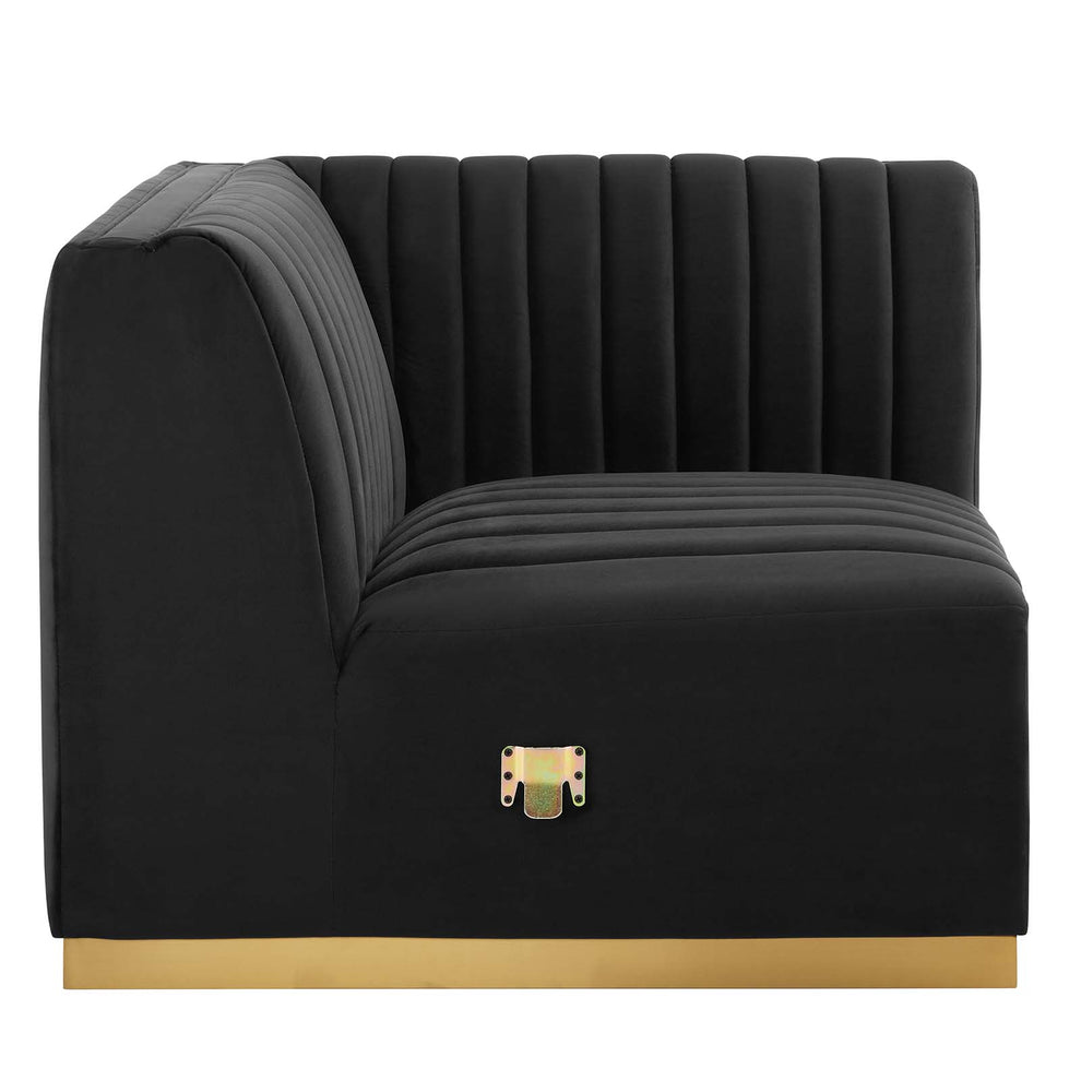Conjure Channel Tufted Performance Velvet Right Corner Chair By Modway - EEI-5506 | Armchairs | Modishstore - 3