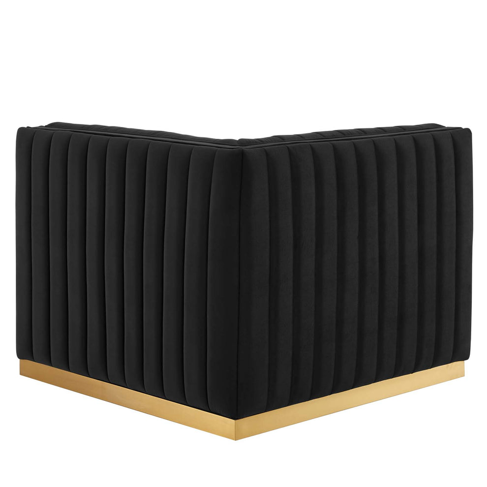 Conjure Channel Tufted Performance Velvet Right Corner Chair By Modway - EEI-5506 | Armchairs | Modishstore - 4