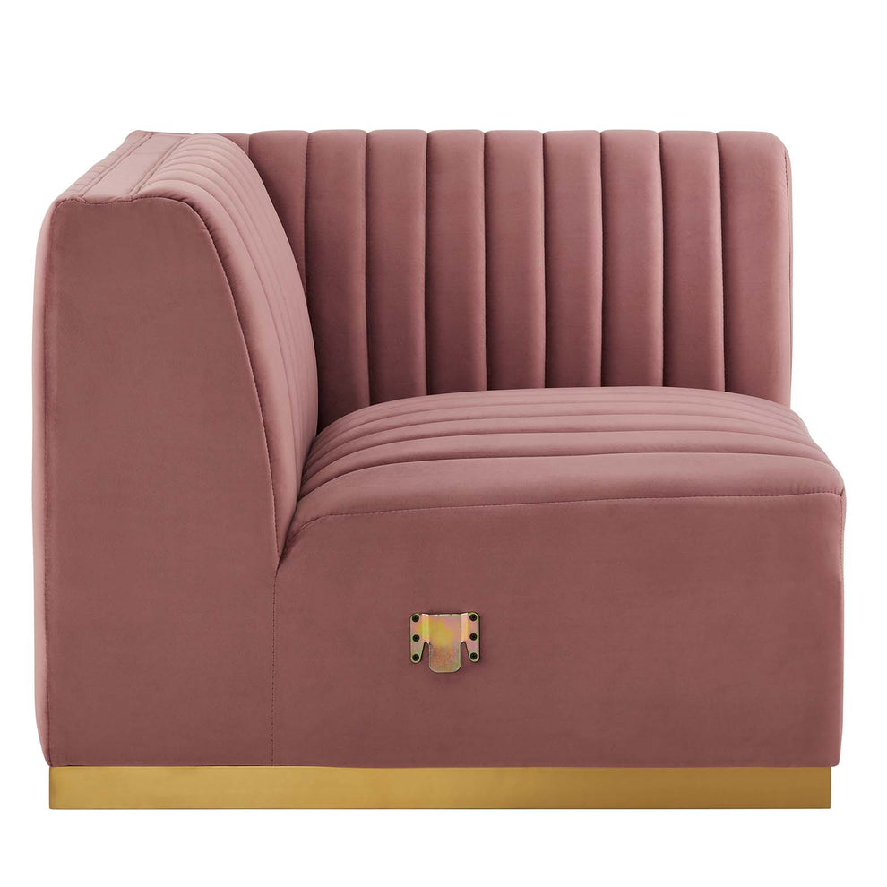 Conjure Channel Tufted Performance Velvet Right Corner Chair By Modway - EEI-5506 | Armchairs | Modishstore - 8