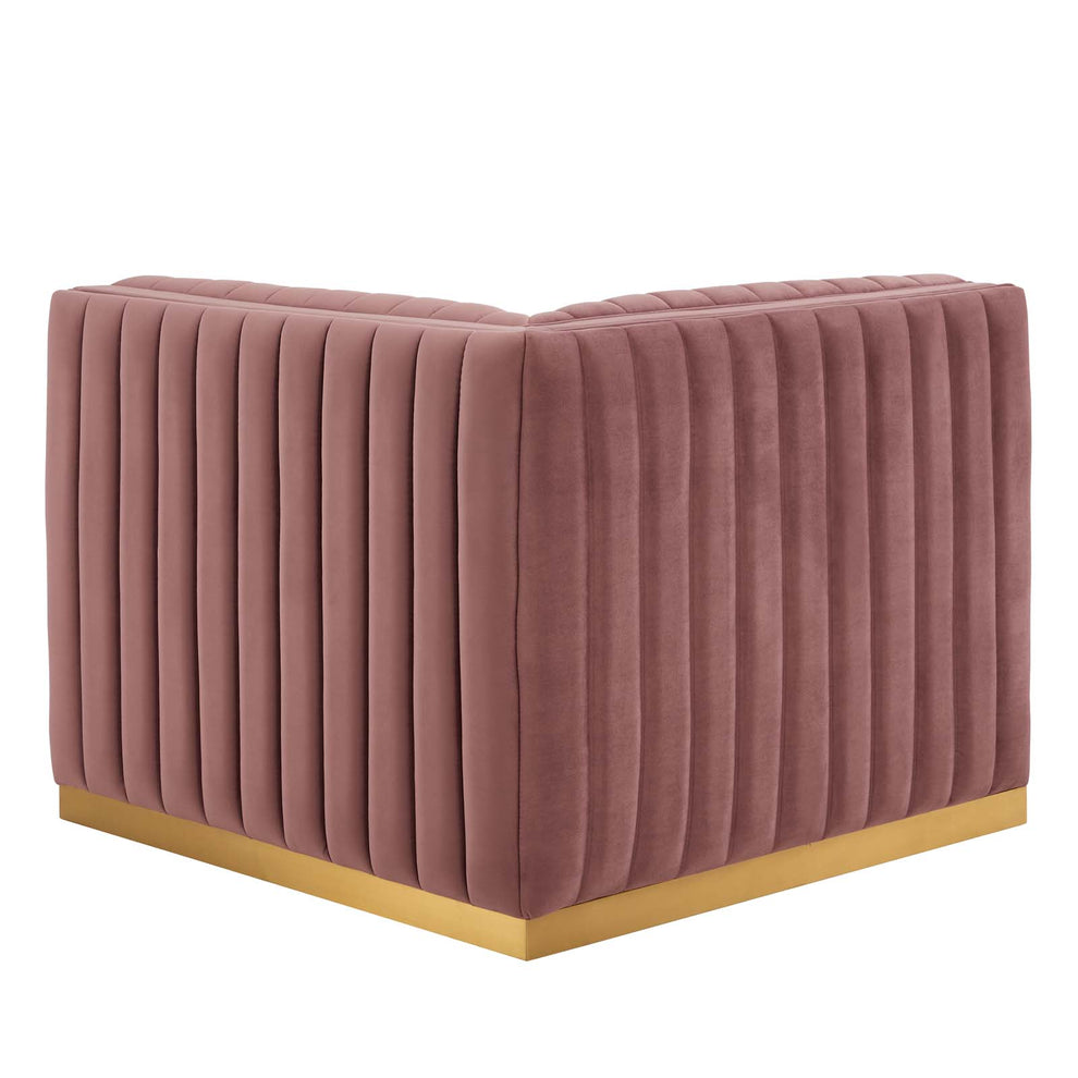 Conjure Channel Tufted Performance Velvet Right Corner Chair By Modway - EEI-5506 | Armchairs | Modishstore - 9
