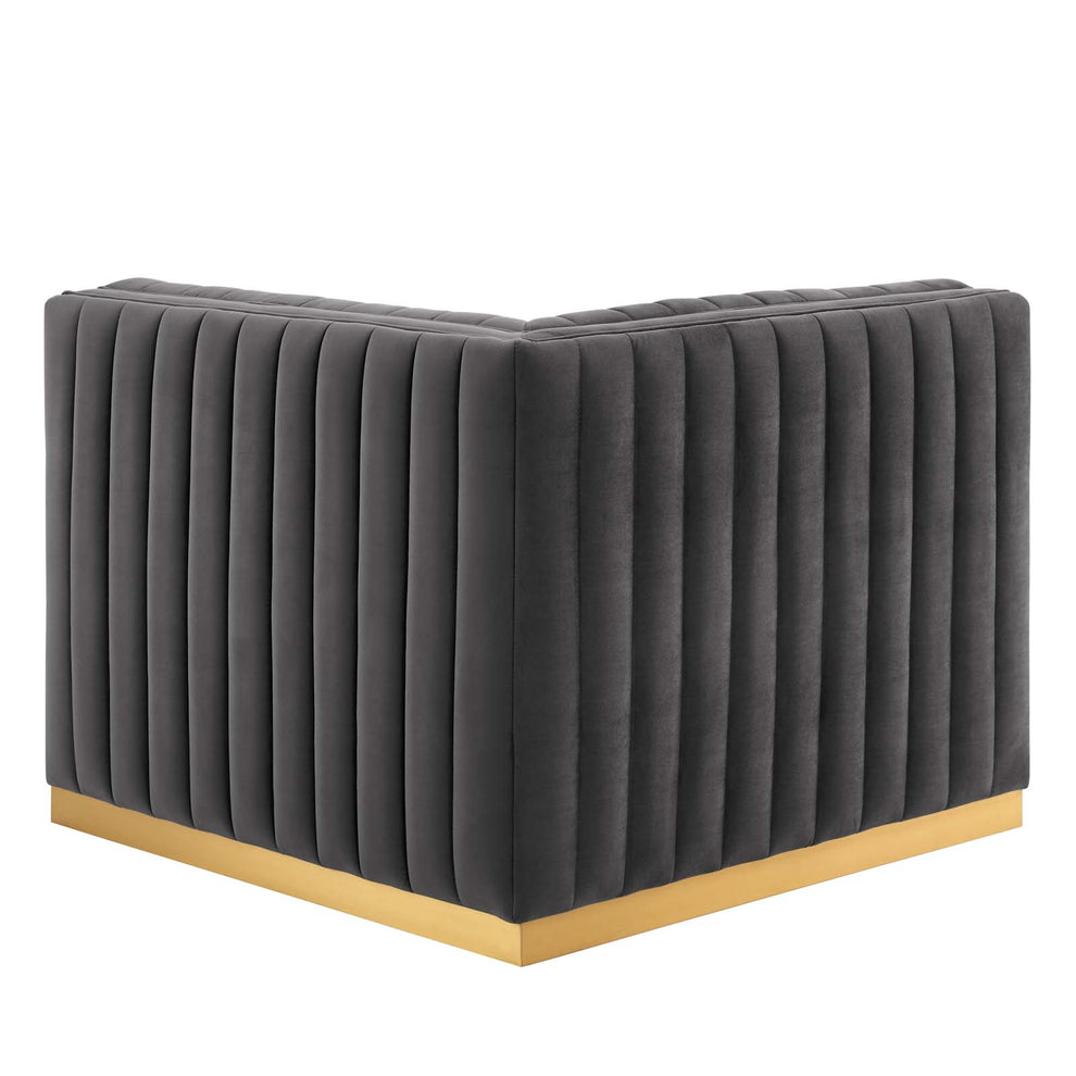 Conjure Channel Tufted Performance Velvet Right Corner Chair By Modway - EEI-5506 | Armchairs | Modishstore - 15