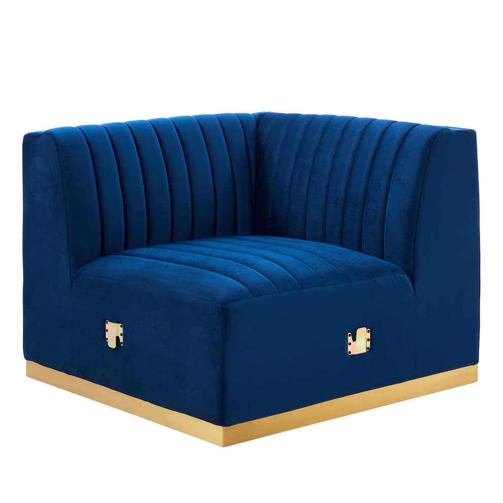 Conjure Channel Tufted Performance Velvet Right Corner Chair By Modway - EEI-5506 | Armchairs | Modishstore - 19