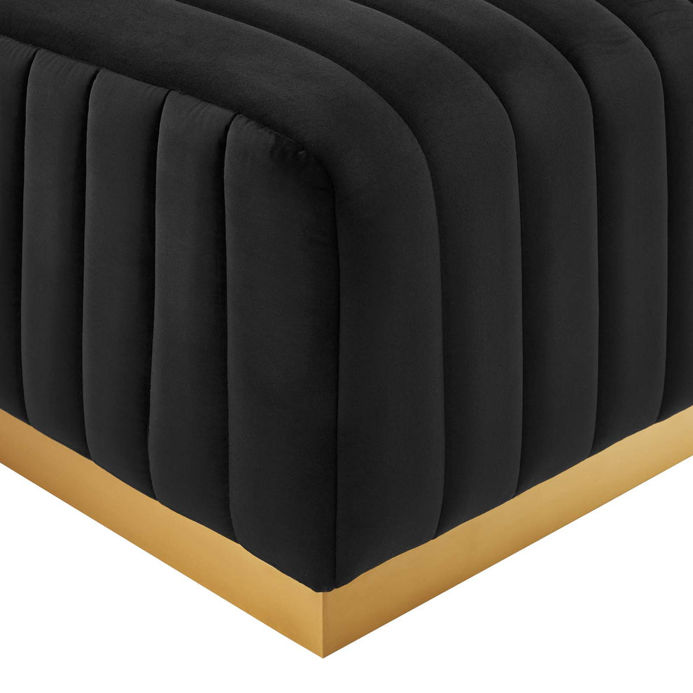 Conjure Channel Tufted Performance Velvet Ottoman By Modway - EEI-5507 | Ottomans | Modishstore - 4
