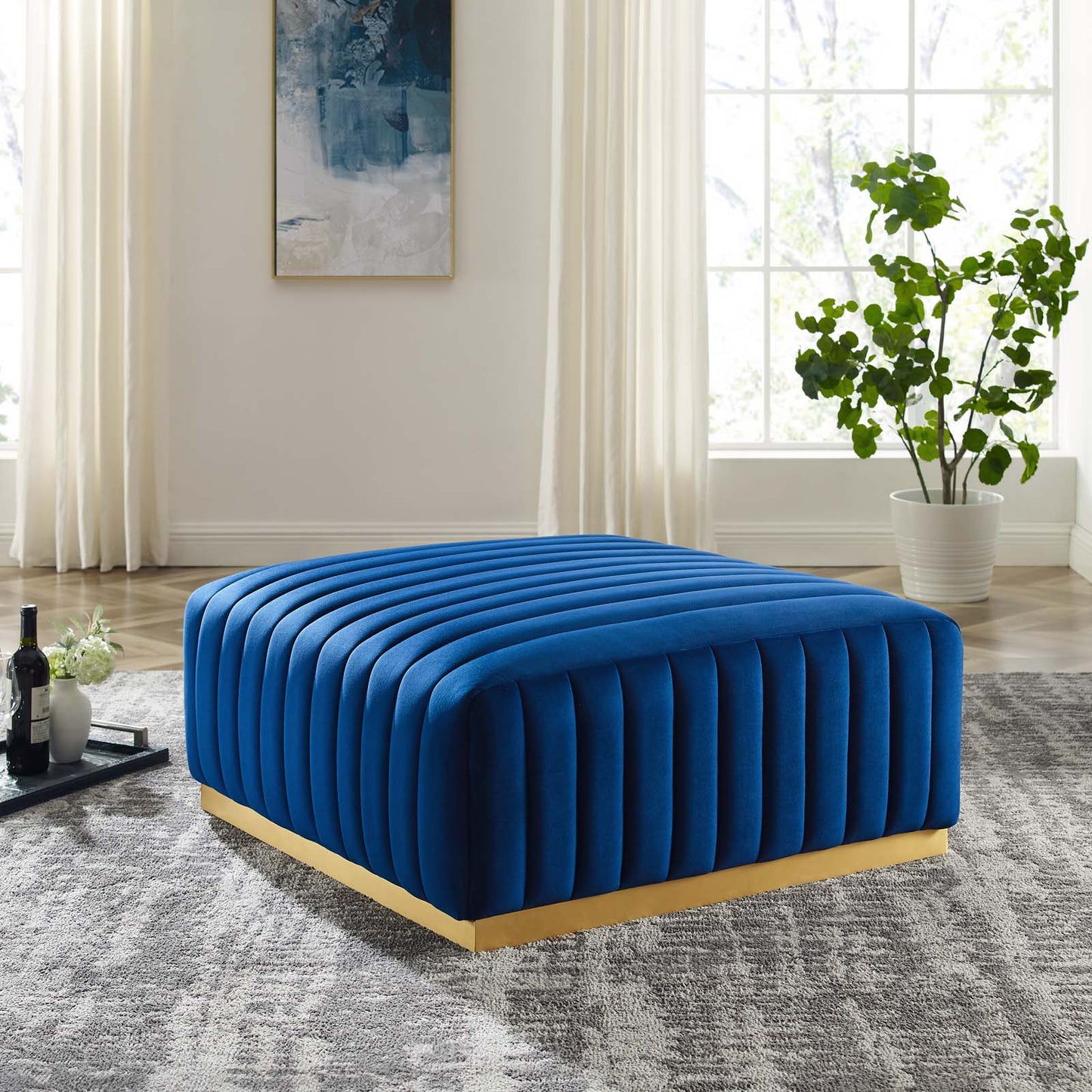 Conjure Channel Tufted Performance Velvet Ottoman By Modway - EEI-5507 | Ottomans | Modishstore - 20