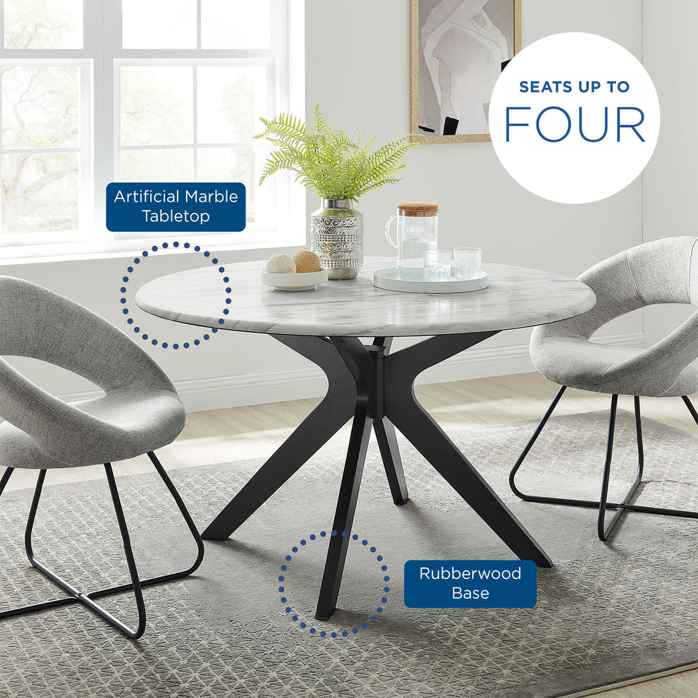 Modway Traverse 50" Round Performance Artificial Marble Dining Table - EEI-5508 | Dining Tables | Modishstore - 7