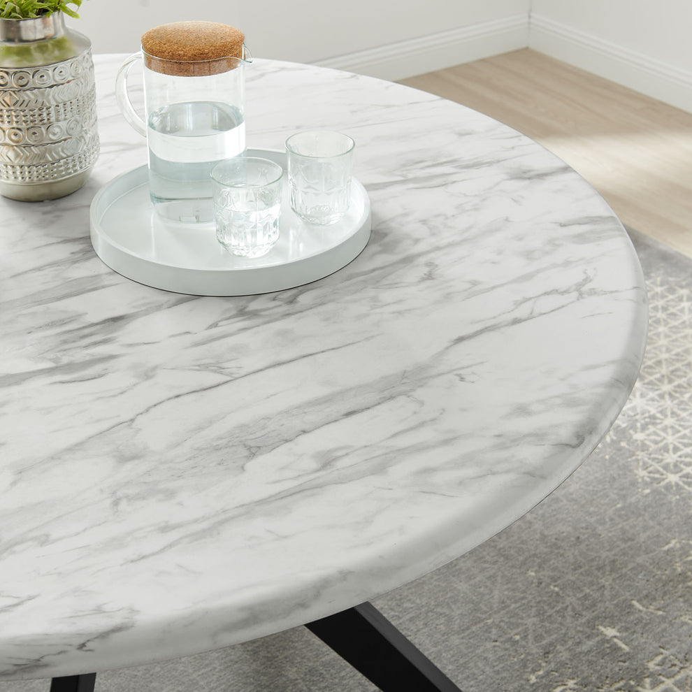 Modway Traverse 50" Round Performance Artificial Marble Dining Table - EEI-5508 | Dining Tables | Modishstore - 2