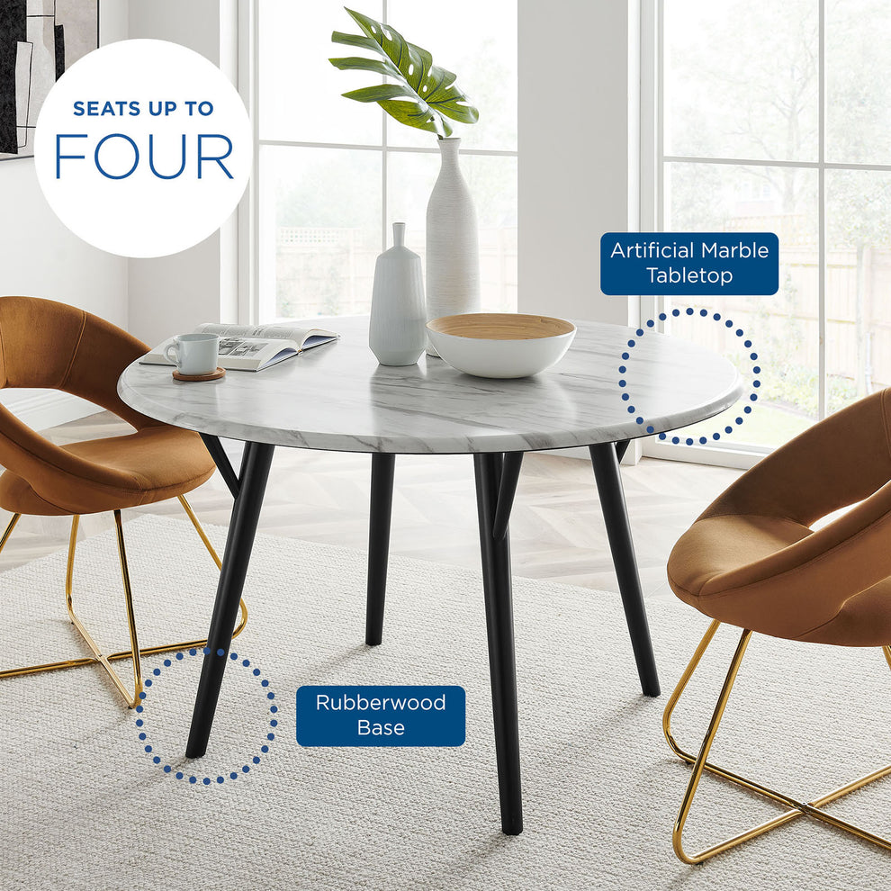 Modway Gallant 50" Round Performance Artificial Marble Dining Table - EEI-5509 | Dining Tables | Modishstore - 7