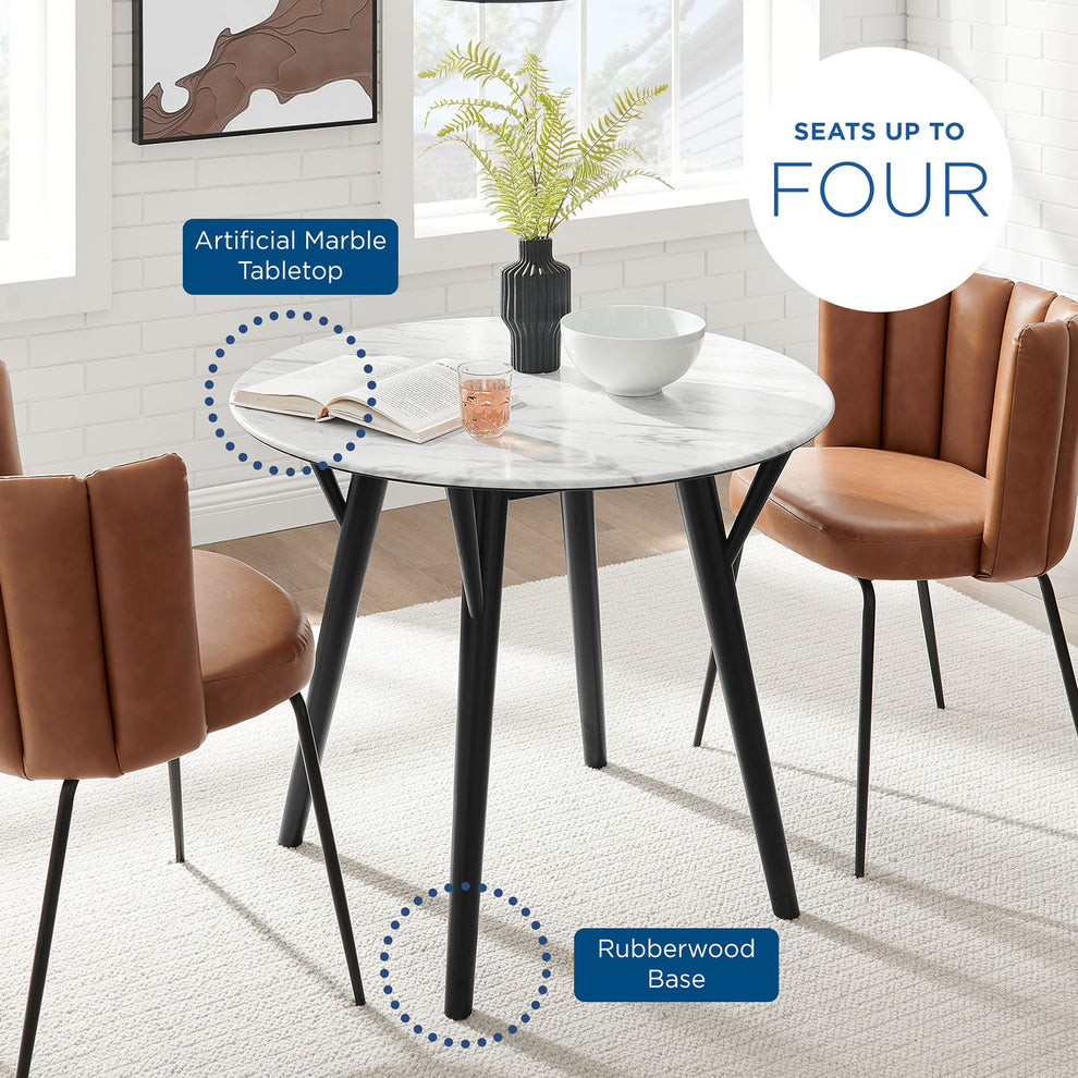 Modway Gallant 36" Round Performance Artificial Marble Dining Table - EEI-5514 | Dining Tables | Modishstore - 7