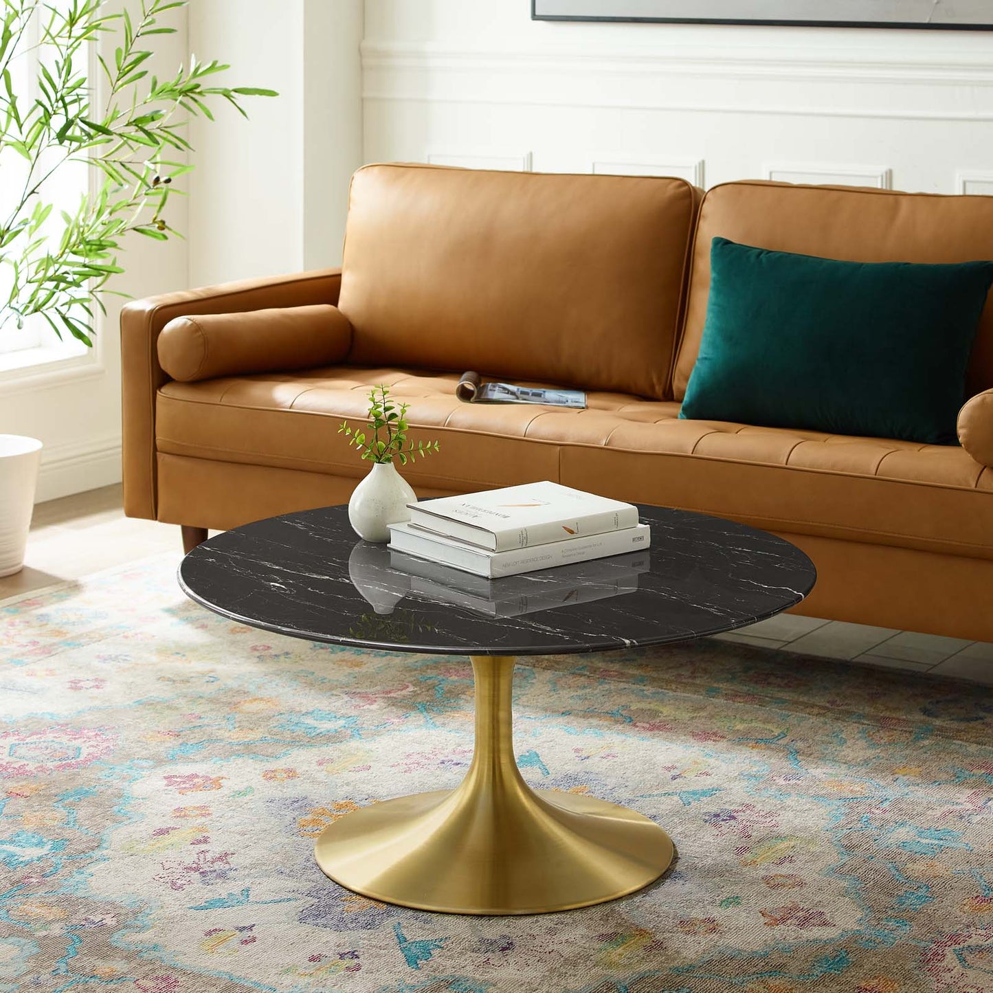 Modway Lippa 36" Artificial Marble Coffee Table - EEI-5521 | Coffee Tables | Modishstore - 1