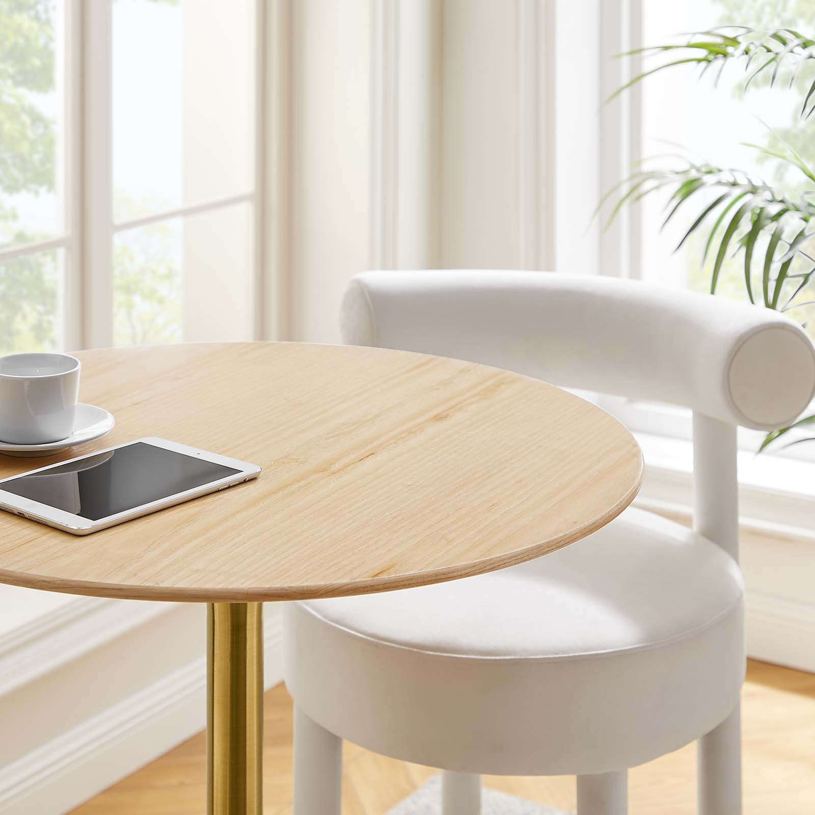 Lippa 28" Round Natural Wood Grain Bar Table By Modway - EEI-5530 | Bar Tables | Modishstore - 7