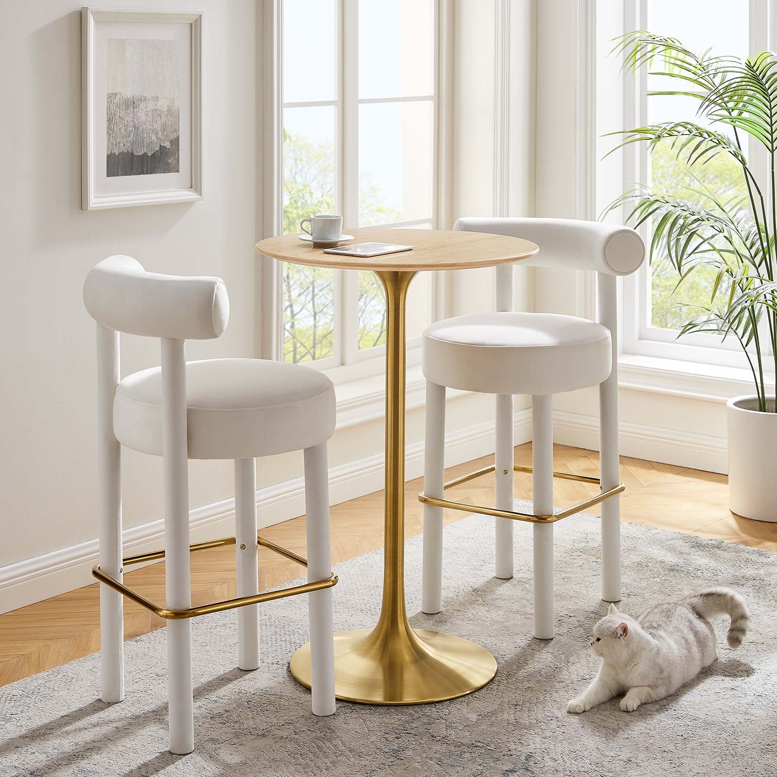 Lippa 28" Round Natural Wood Grain Bar Table By Modway - EEI-5530 | Bar Tables | Modishstore - 1