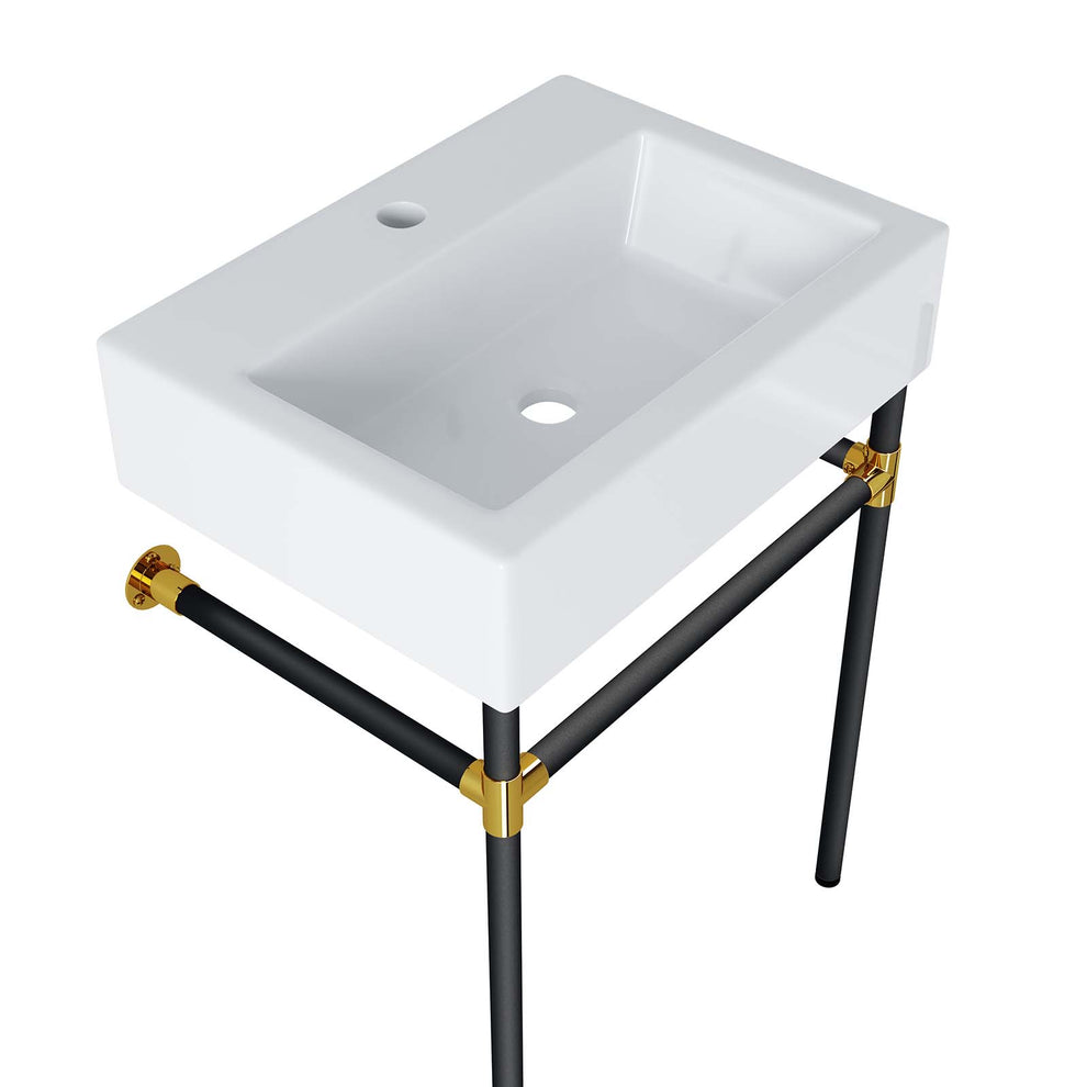 Redeem 24" Wall-Mount Black Stainless Steel Bathroom Vanity By Modway - EEI-5537 | Bathroom Accessories | Modishstore - 3