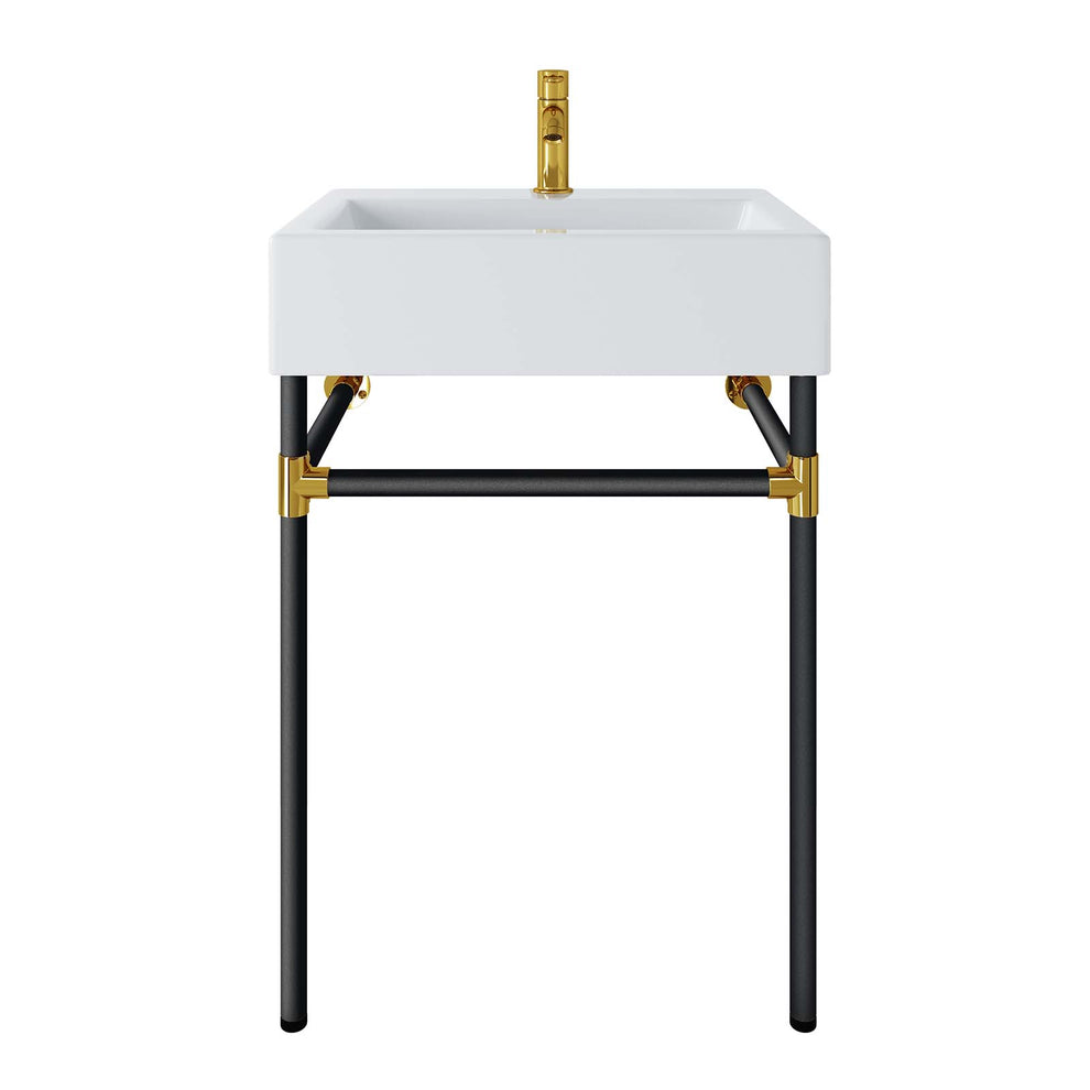 Redeem 24" Wall-Mount Black Stainless Steel Bathroom Vanity By Modway - EEI-5537 | Bathroom Accessories | Modishstore - 6