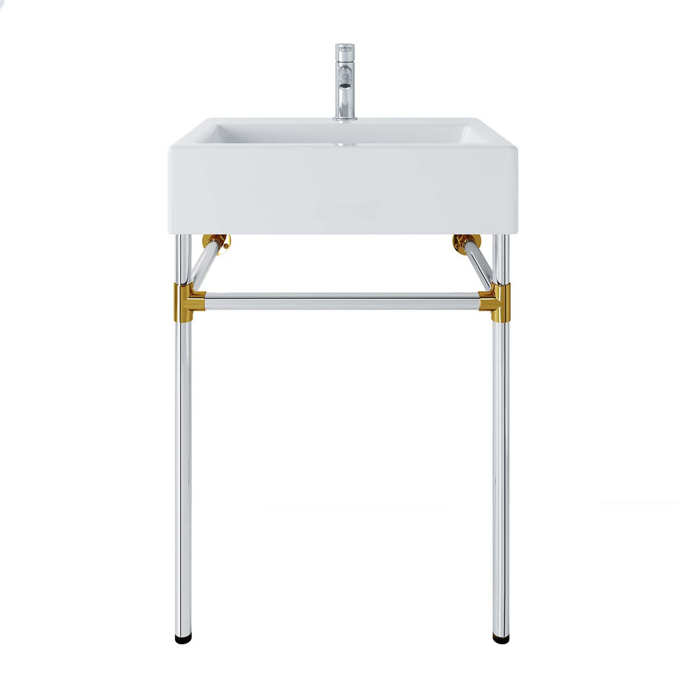 Redeem 24" Silver Stainless Steel Wall-Mount Bathroom Vanity By Modway - EEI-5538 | Bathroom Accessories | Modishstore - 6