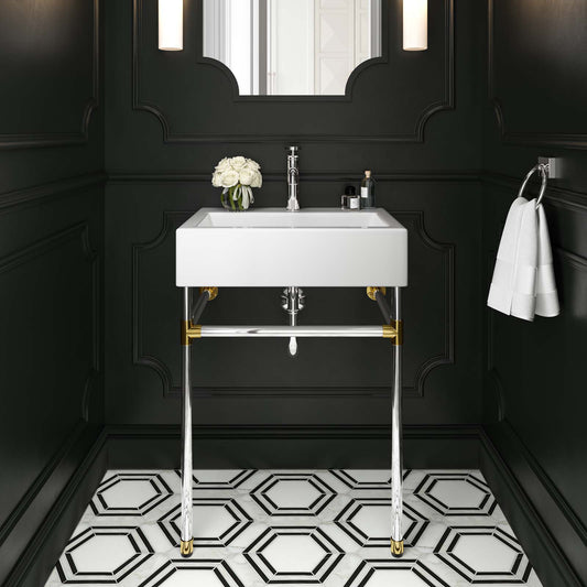 Redeem 24" Silver Stainless Steel Wall-Mount Bathroom Vanity By Modway - EEI-5538 | Bathroom Accessories | Modishstore