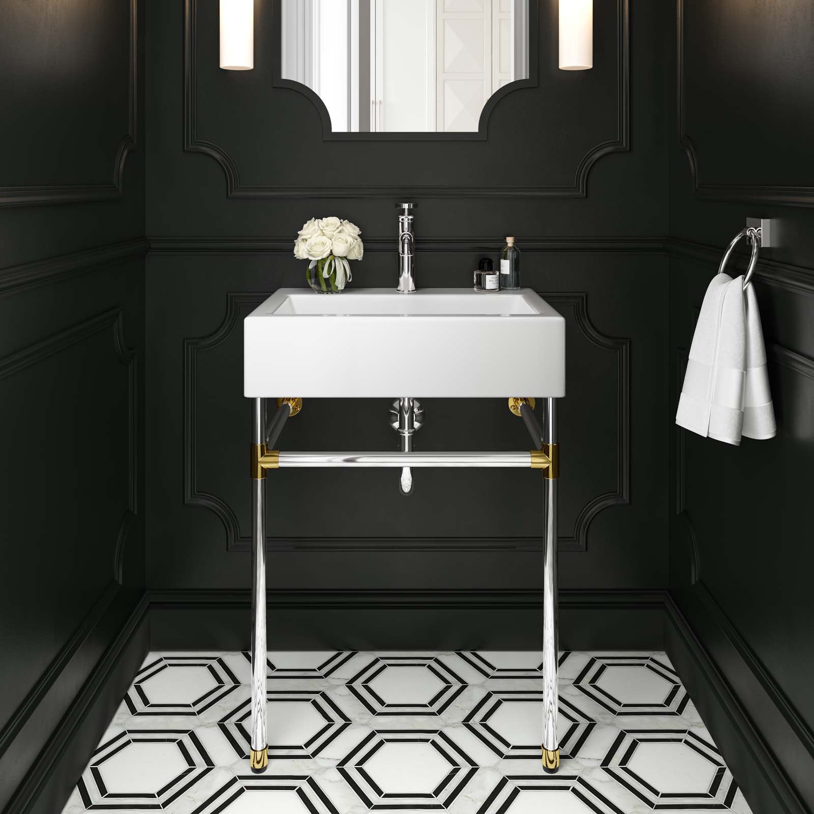 Redeem 24" Silver Stainless Steel Wall-Mount Bathroom Vanity By Modway - EEI-5538 | Bathroom Accessories | Modishstore - 1
