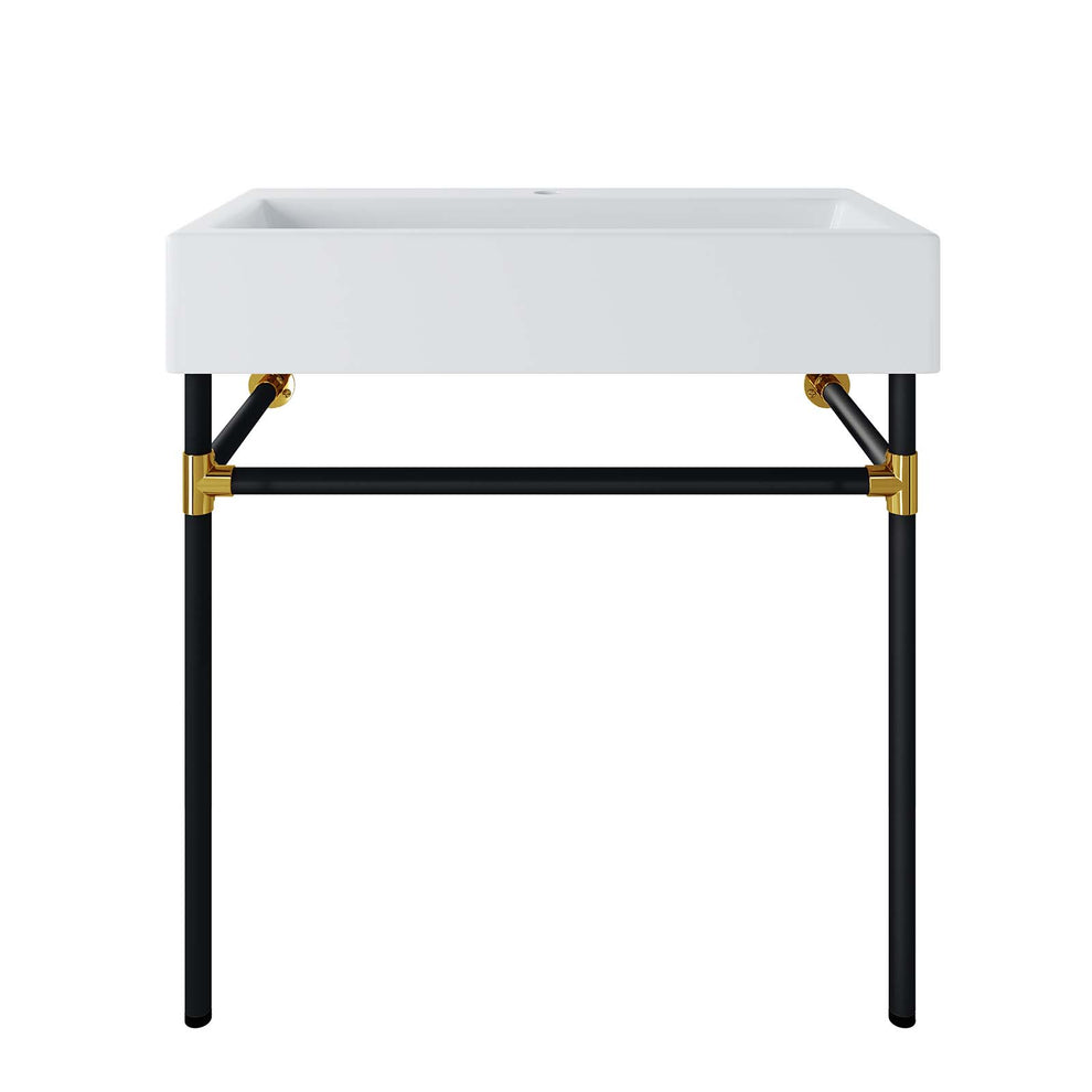 Redeem 32" Black Stainless Steel Wall-Mount Bathroom Vanity By Modway - EEI-5541 | Bathroom Accessories | Modishstore - 2